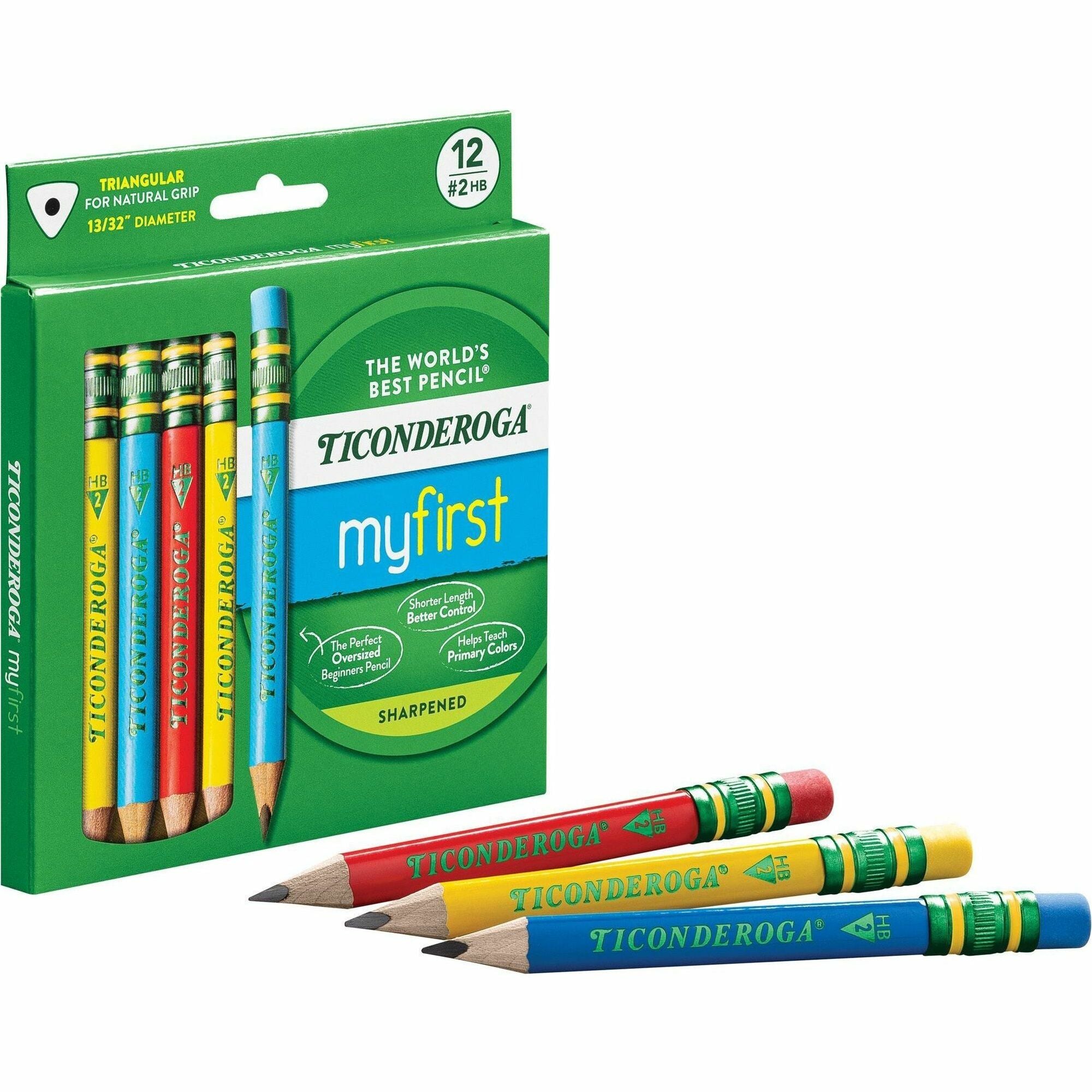 dixon-my-first-short-pencils-assorted-barrel-12-box_dixx33112 - 1