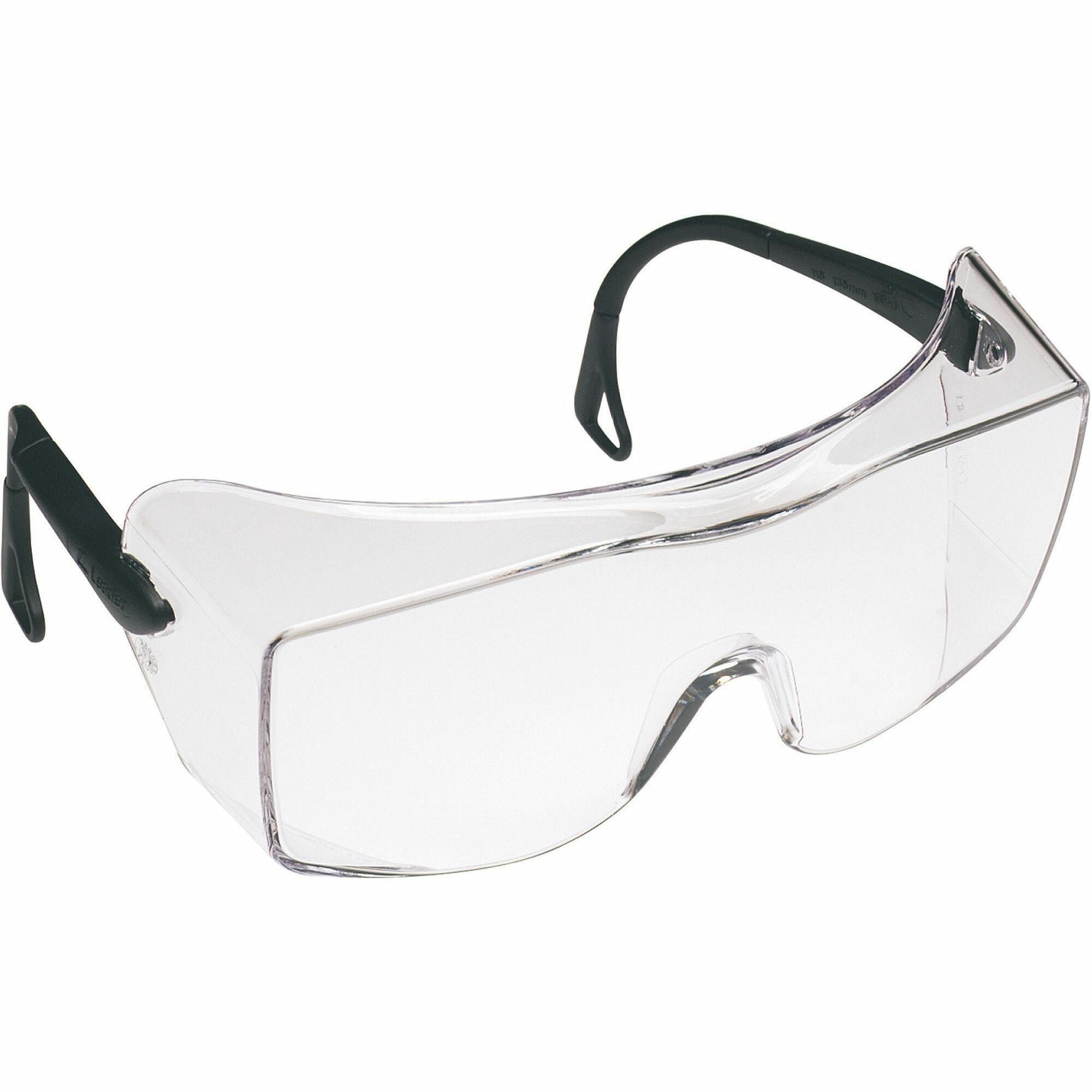 3M OX Over-The-Glasses Protective Eyewear - Recommended for: Eye, Workplace - Fog, UVA, UVB, UVC Protection - Polycarbonate - Black - Anti-fog, Over-the-Glasses (OTG), Anti-scratch, Comfortable, Adjustable Temple, Impact Resistant - 20 / Carton