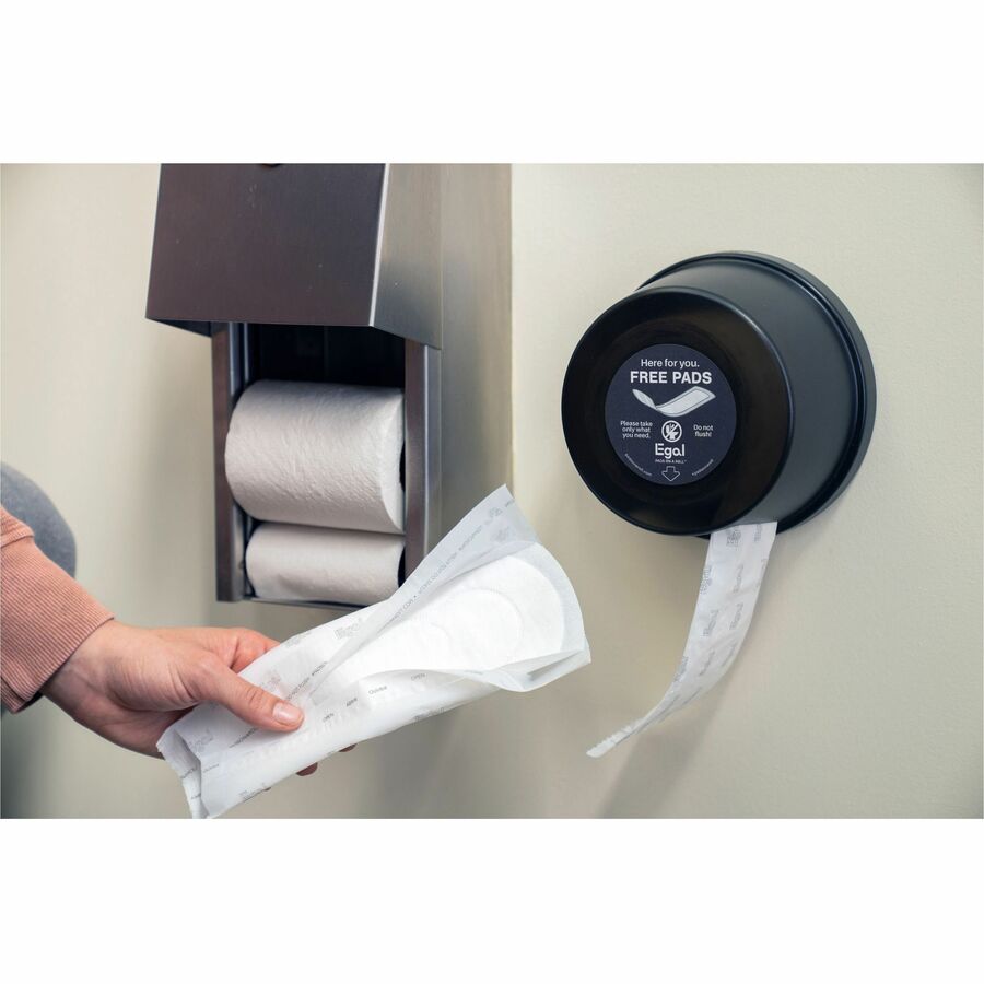 Egal Roll Sanitary Napkin Dispenser - 1 x Roll - Black - Refillable, Compact, Key Lock, Tamper Resistant, Durable - 1 Each - 2