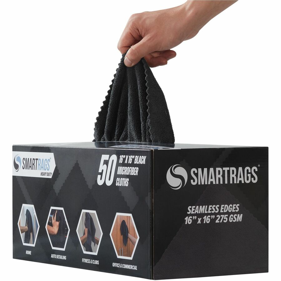 monarch-smart-rags-microfiber-cloths-for-institutional-automotive-office-healthcare-household-garage-breakroom-factory-hospital-50-box-heavy-duty-reusable-streak-free-lint-free-dirt-resistant-grime-resistant-black_monm930bk - 2