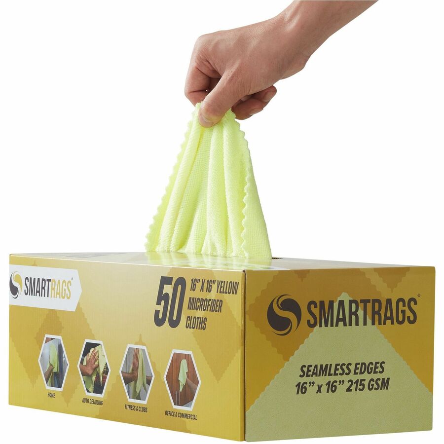 monarch-smart-rags-microfiber-cloths-for-automotive-office-healthcare-household-garage-breakroom-factory-hospital-industry-nursing-home-50-box-reusable-streak-free-lint-free-dirt-resistant-grime-resistant-yellow_monm931y - 2