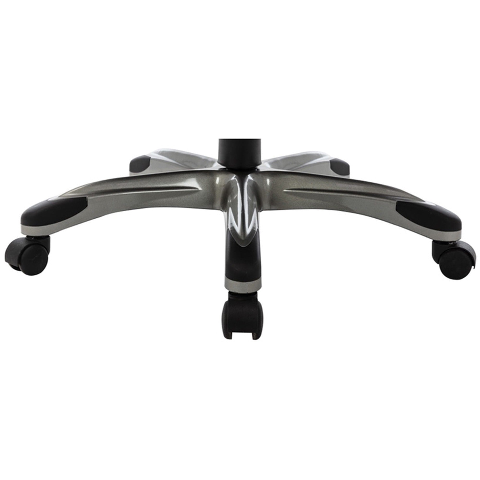 NuSparc Leather Rolling Chair - Mid Back - 5-star Base - Black - Bonded Leather - Armrest - 1 Each - 2