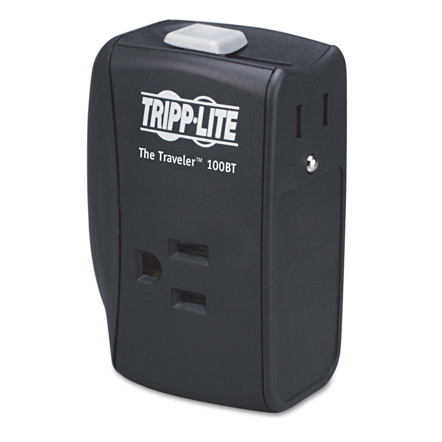 Protect It! Portable Surge Protector, 2 AC Outlets, 1,050 J, Black -