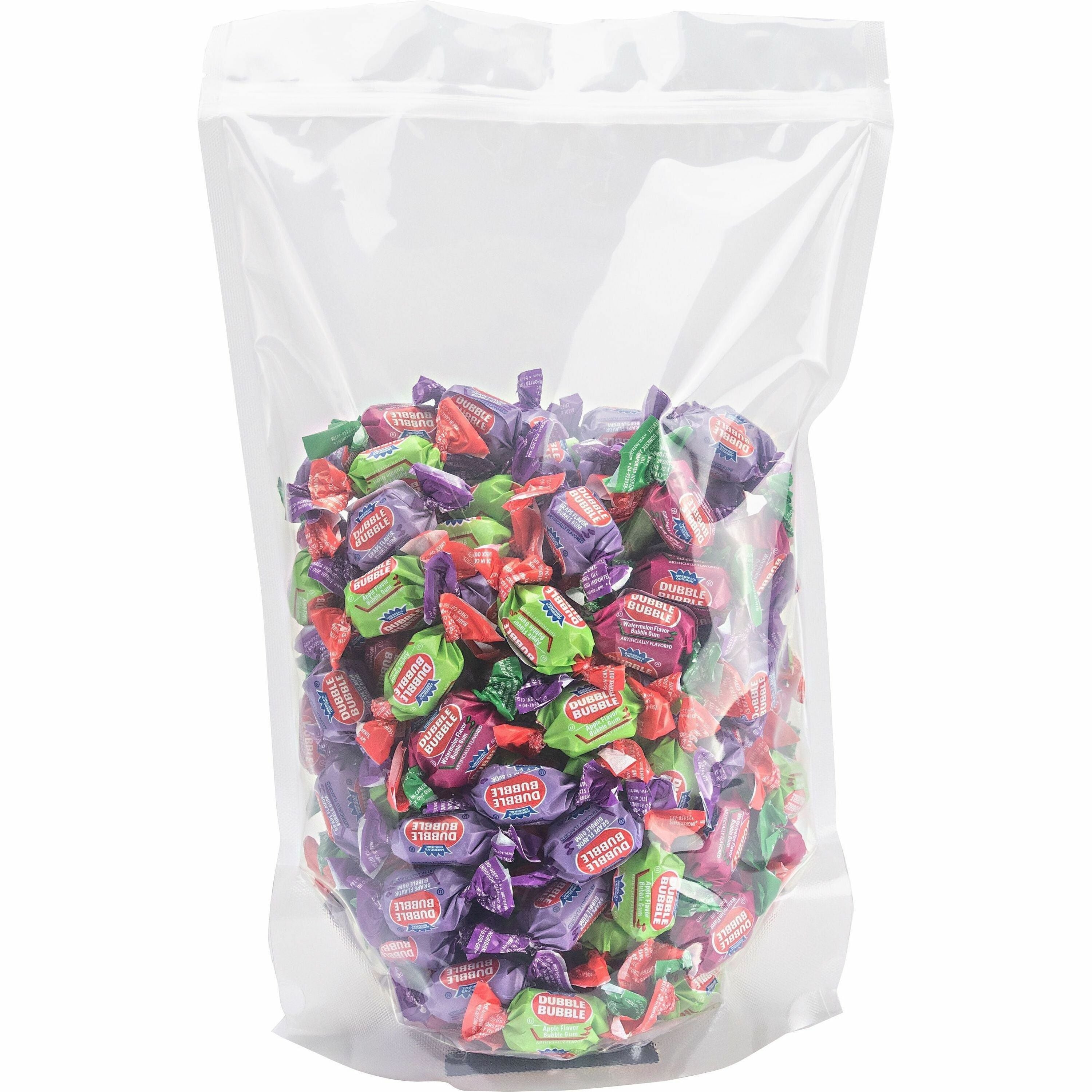 Penny Candy Dubble Bubble Gum - Grape, Watermelon, Apple - Individually Wrapped - 2.50 lb - 1 Bag - 1