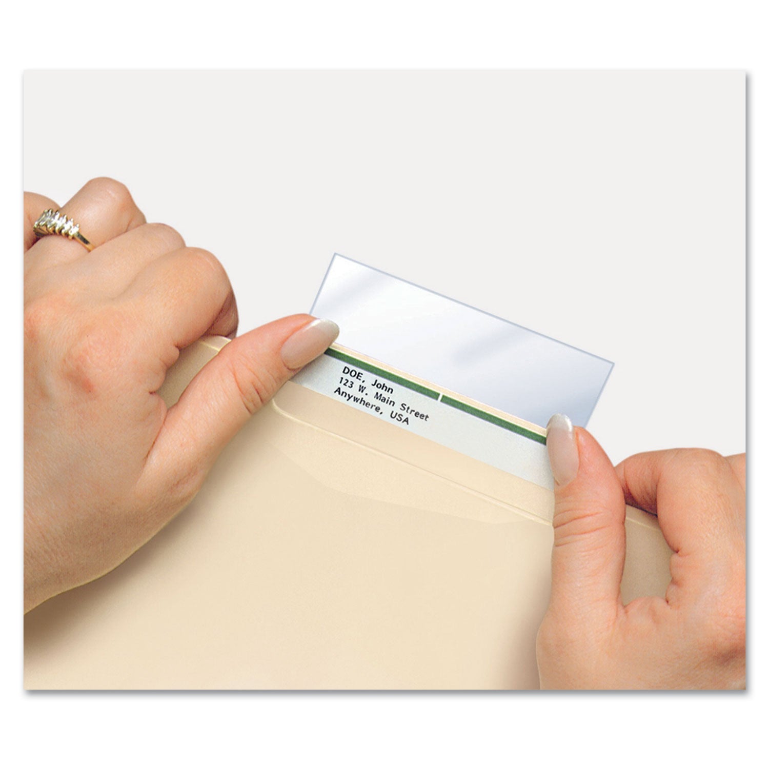 Self-Adhesive Label/File Folder Protector, Top Tab, 3.5 x 2, Clear, 500/Box -