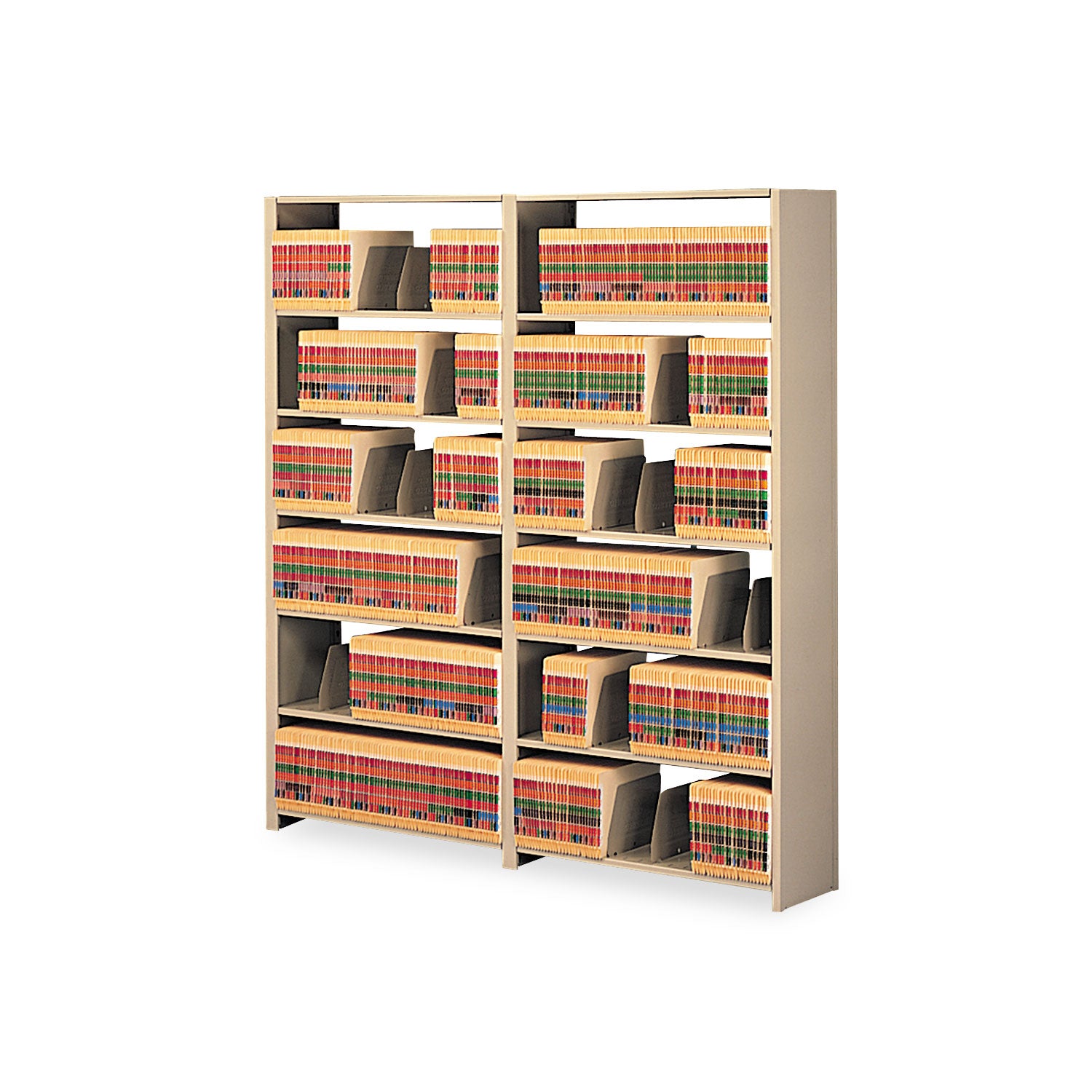 Snap-Together Six-Shelf Closed Add-On, Steel, 36w x 12d x 76h, Sand -