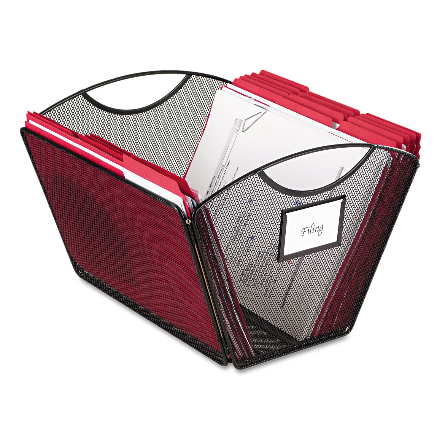 Onyx Mesh Desktop Tub File, Letter Files, 12.5" x 13.75" x 9.5", Black - 2