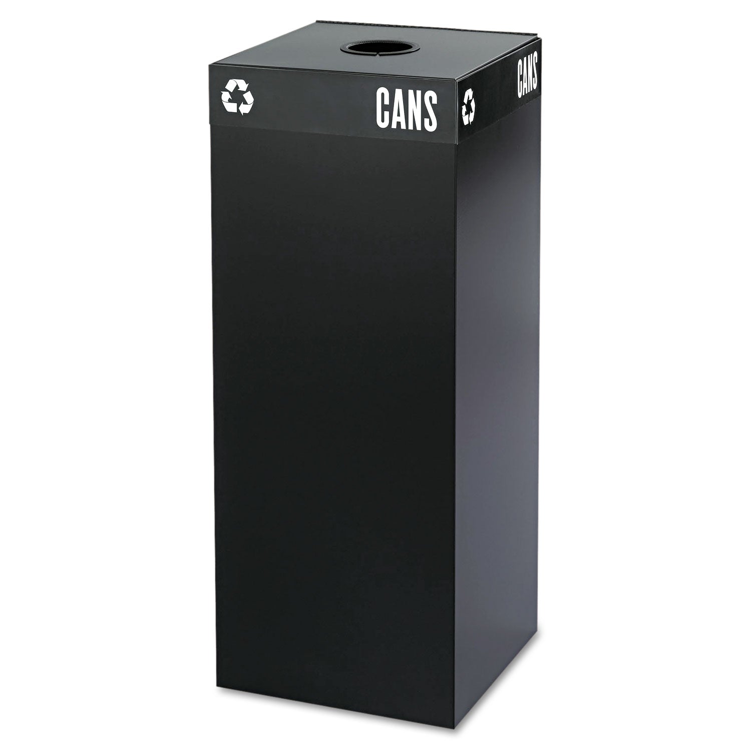 Public Square Recycling Container Lid, Circular Opening, 15.25w x 15.25d x 2h, Black -