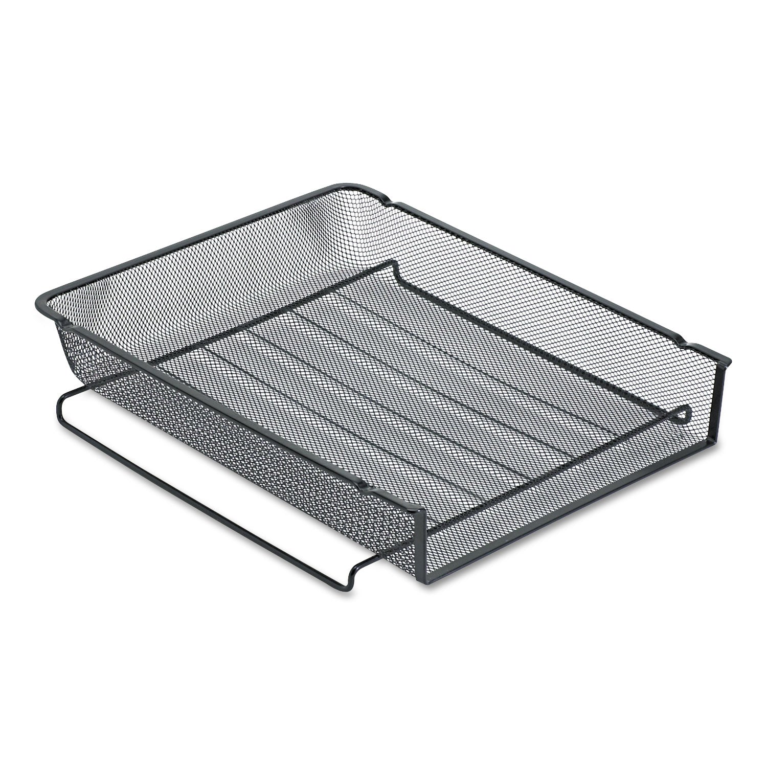 Mesh Stackable Front Load Tray, 1 Section, Letter Size Files, 8.5" x 11", Black -