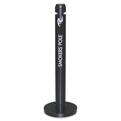 Smoker's Pole, Round, Steel, 0.9 gal, 4 dia x 41h, Black -