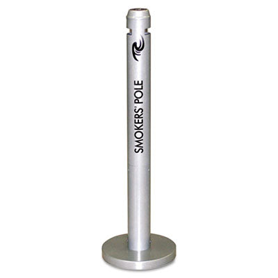Smoker's Pole, Round, Steel, 0.9 gal, 4 dia x 41h, Silver -