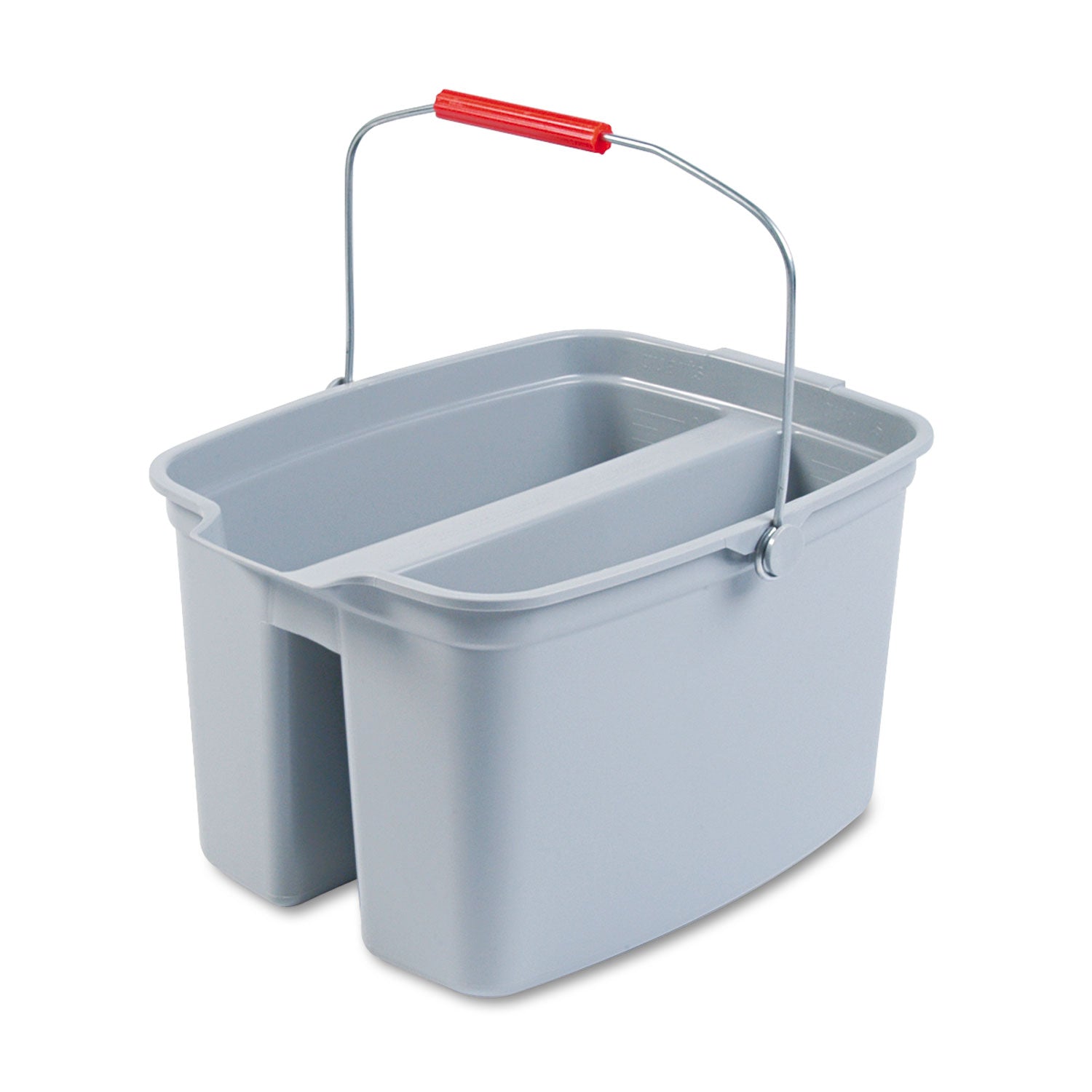 19 Quart Double Utility Pail, Plastic, Gray, 18 x 14.5 x 10 -