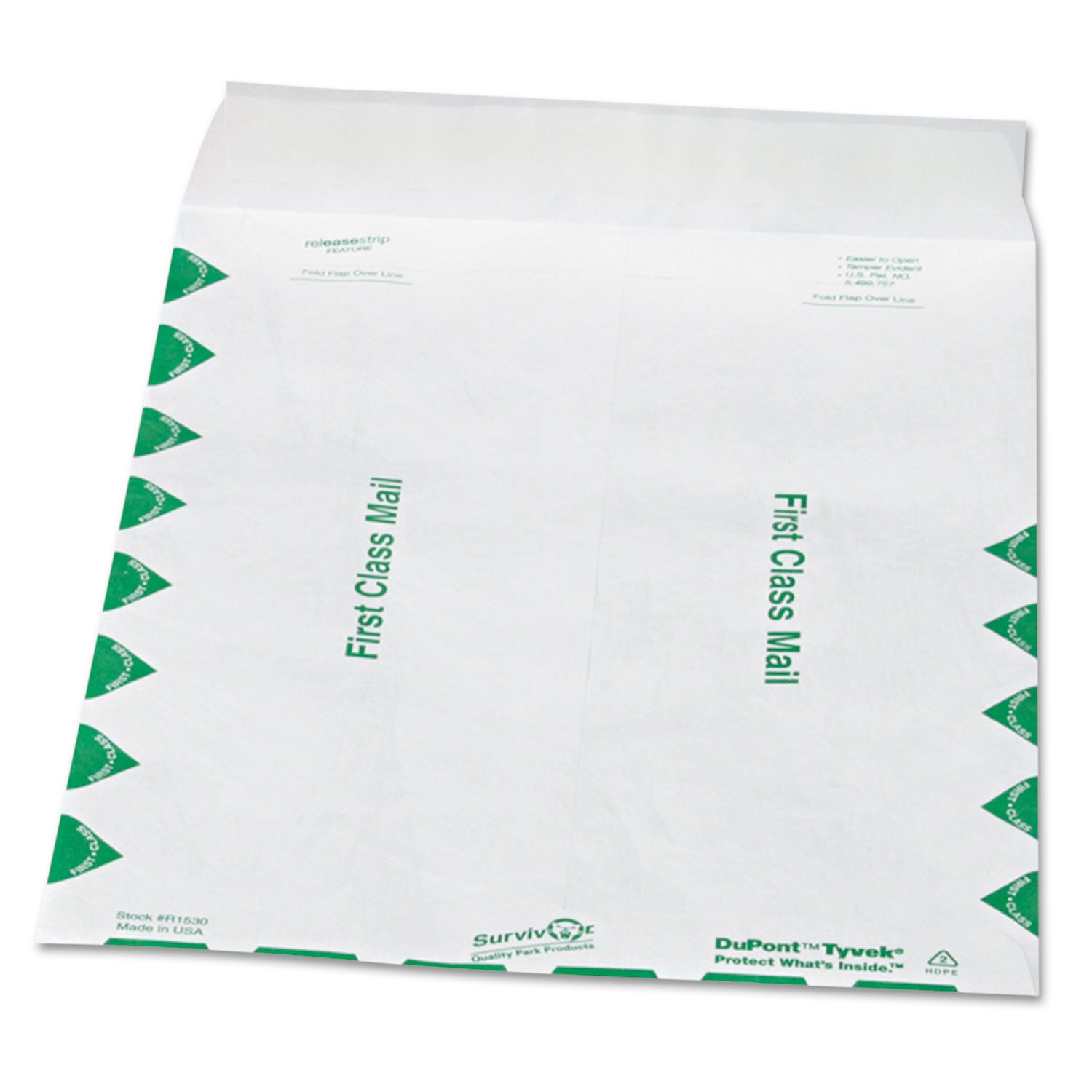 Lightweight 14 lb Tyvek Catalog Mailers, First Class, #12 1/2, Square Flap, Redi-Strip Closure, 9.5 x 12.5, White, 100/Box -