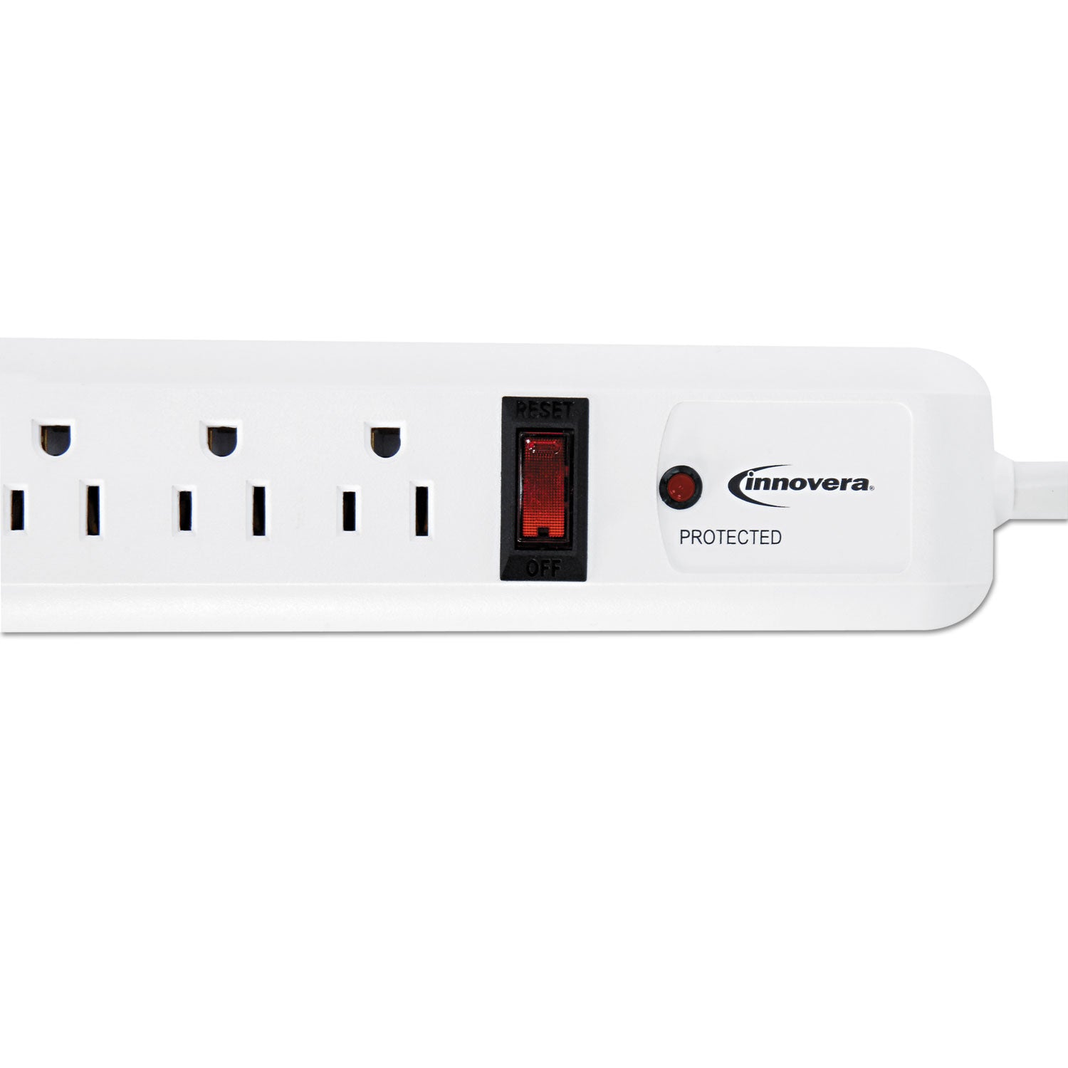 Surge Protector, 6 AC Outlets, 4 ft Cord, 540 J, White -