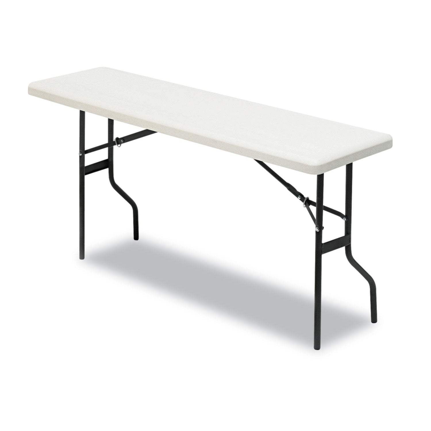 IndestrucTable Classic Folding Table, Rectangular, 60" x 18" x 29", Platinum -