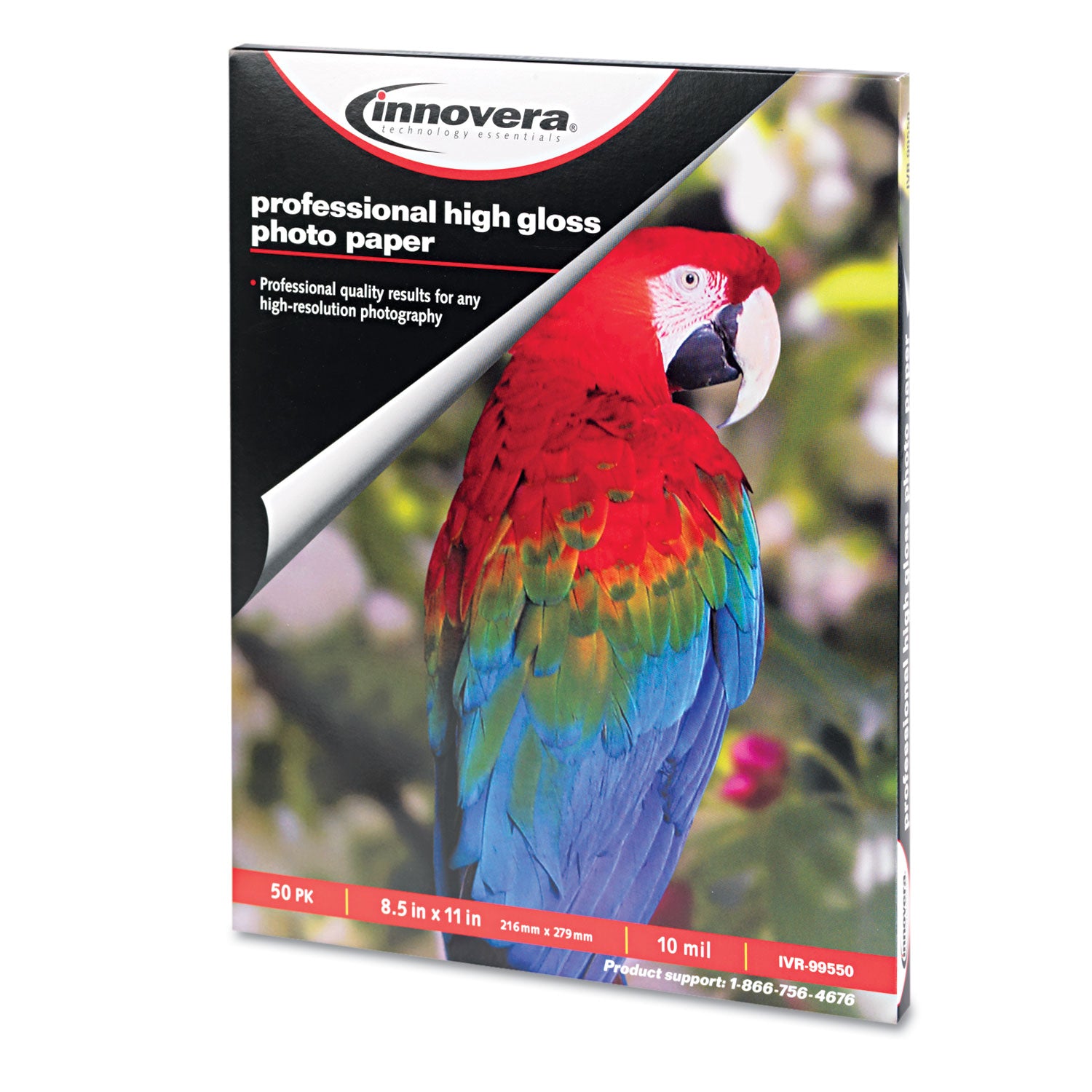 High-Gloss Photo Paper, 10 mil, 8.5 x 11, High-Gloss White, 50/Pack -