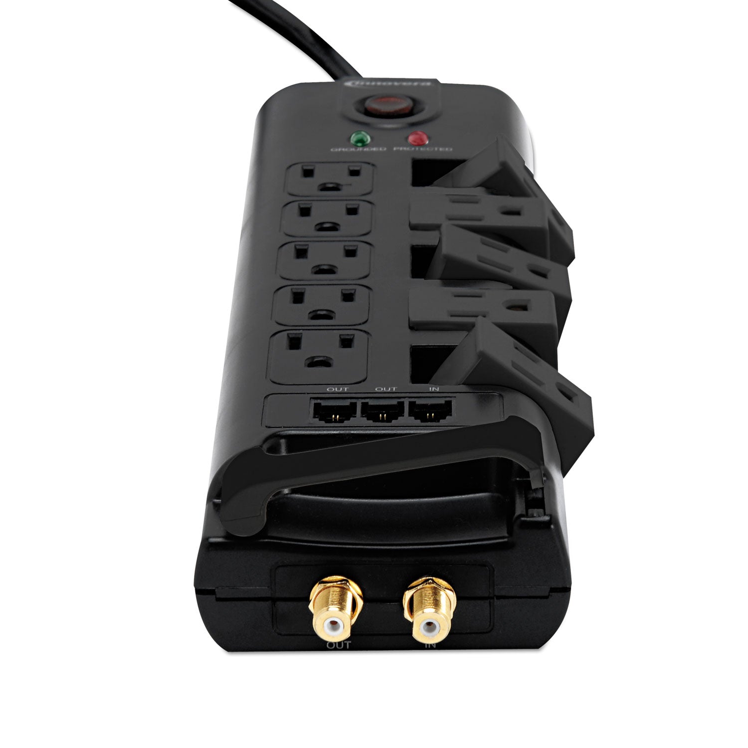Surge Protector, 10 AC Outlets, 6 ft Cord, 2,880 J, Black -