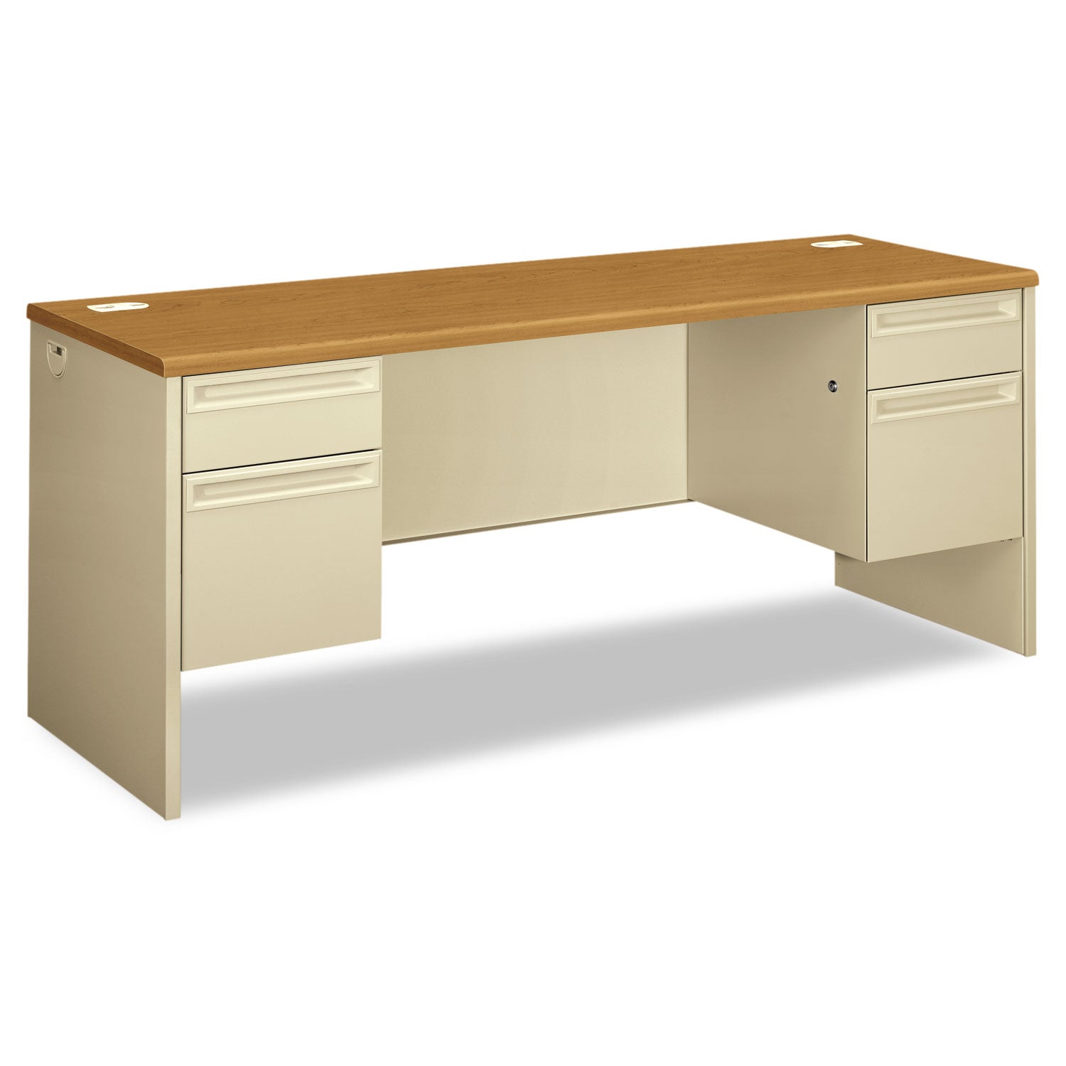 38000 Series Kneespace Credenza, 72w x 24d x 29.5h, Harvest/Putty -