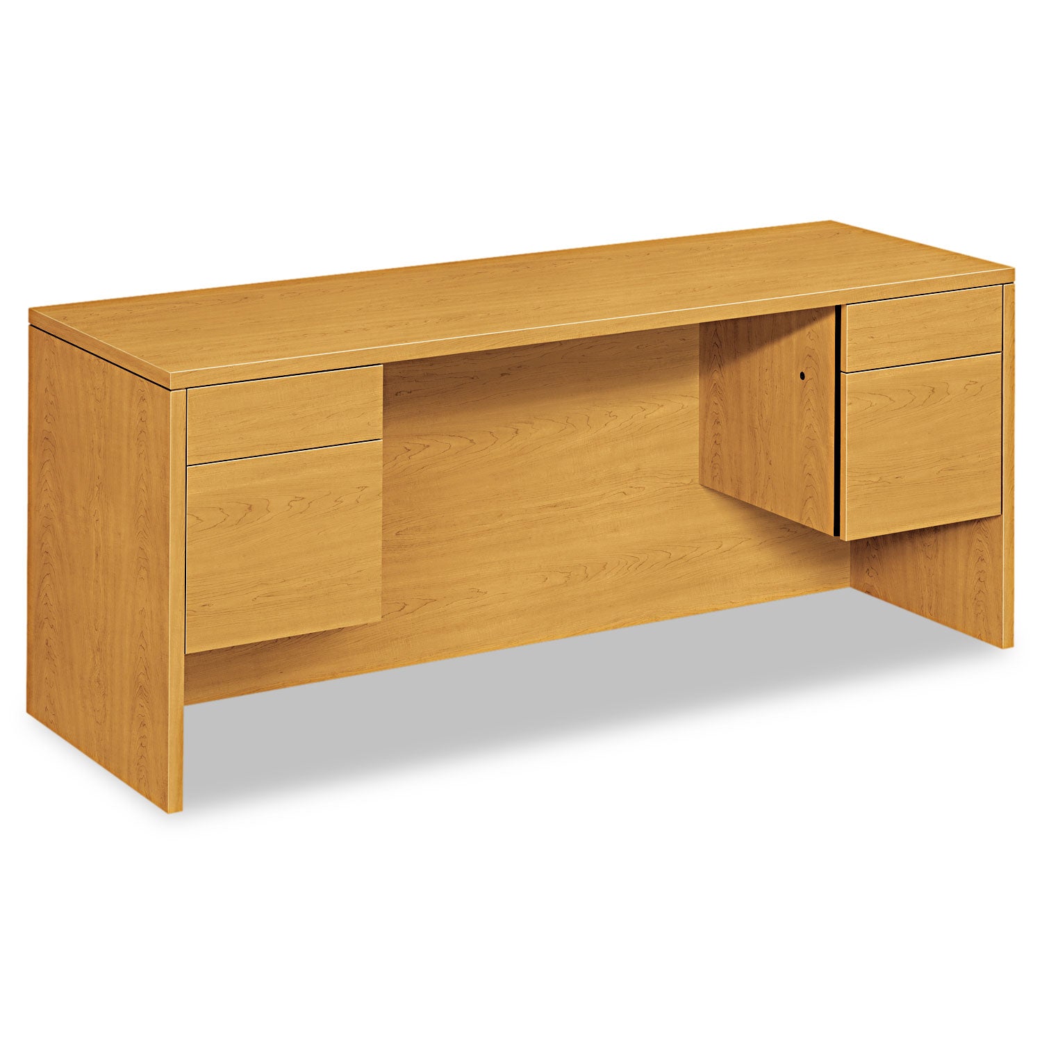 10500 Series Kneespace Credenza With 3/4-Height Pedestals, 72w x 24d x 29.5h, Harvest -