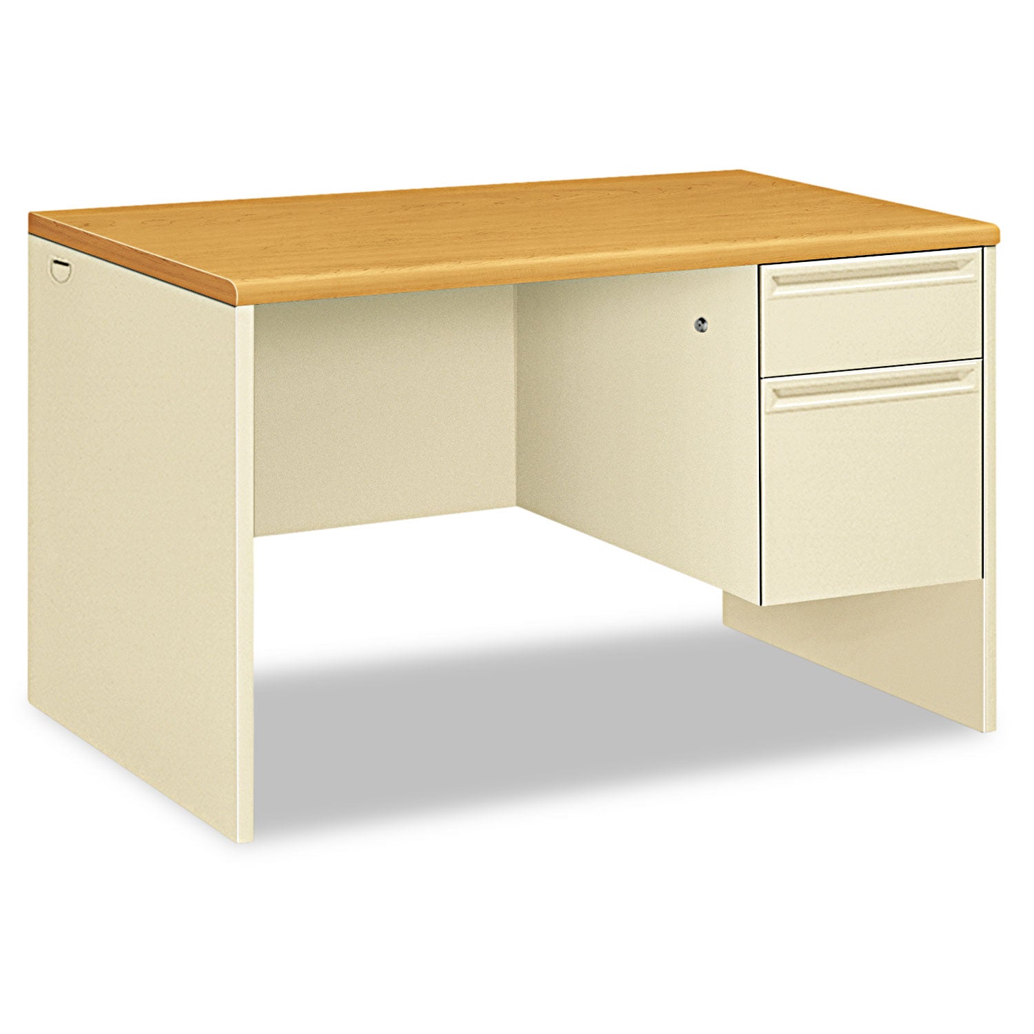 38000 Series Right Pedestal Desk, 48" x 30" x 29.5", Harvest/Putty -