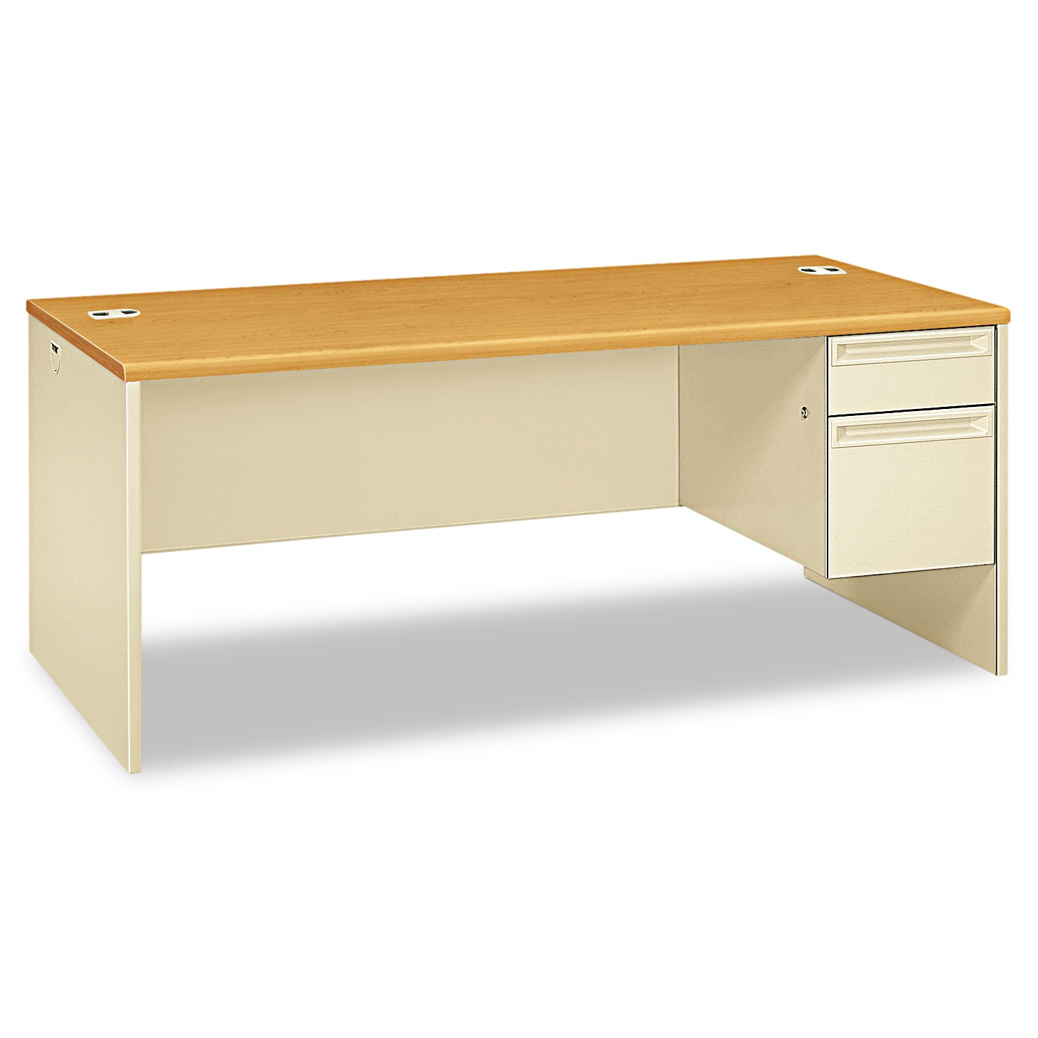38000 Series Right Pedestal Desk, 72" x 36" x 29.5", Harvest/Putty -