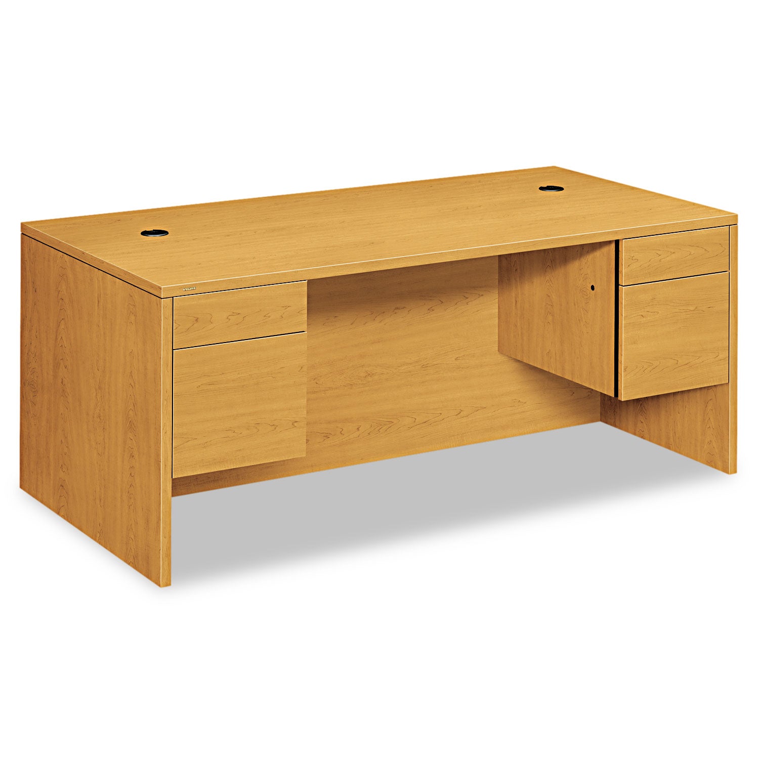 10500 Series Double 3/4-Height Pedestal Desk, Left and Right: Box/File, 72" x 36" x 29.5", Harvest -