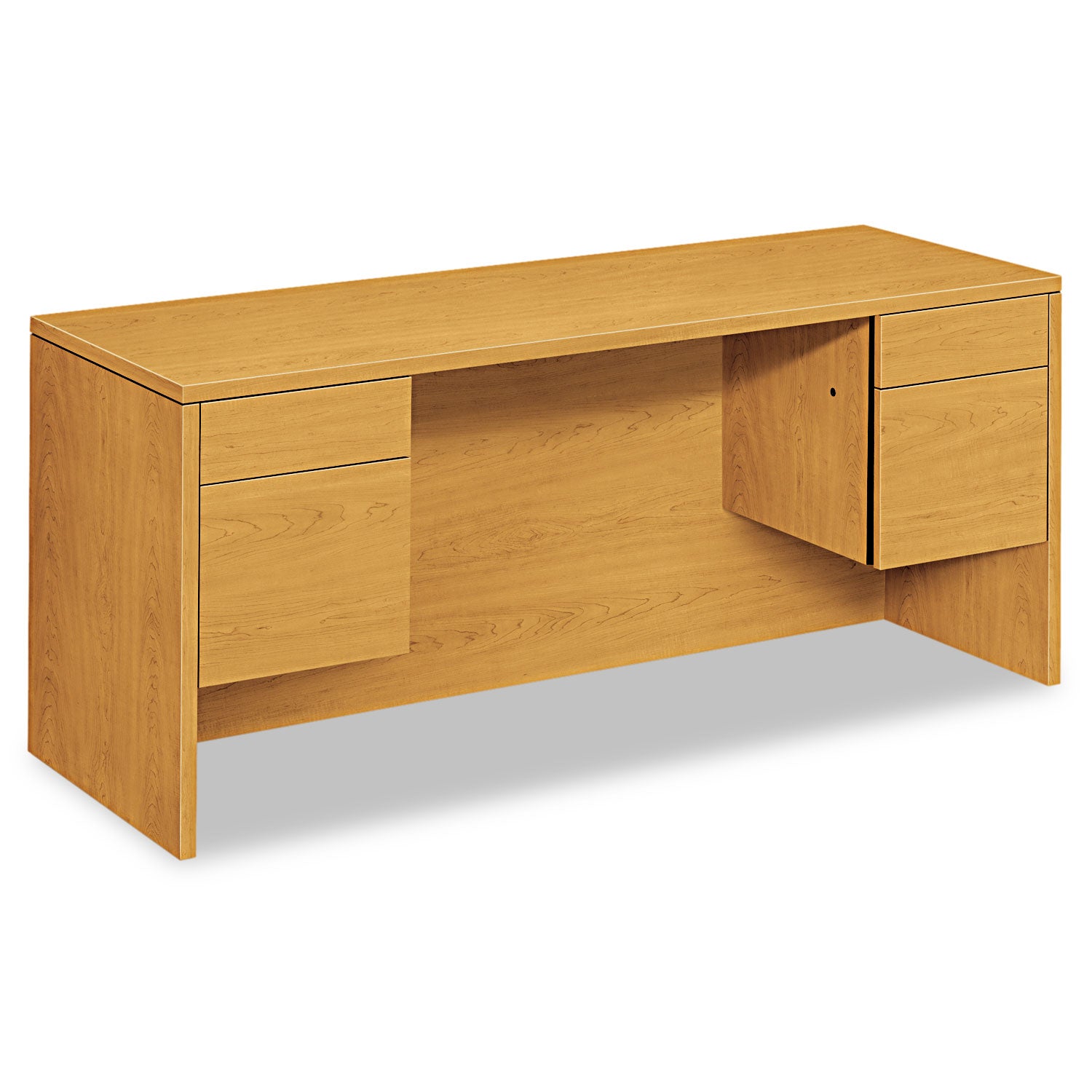 10500 Series Kneespace Credenza With 3/4-Height Pedestals, 60w x 24d x 29.5h, Harvest -