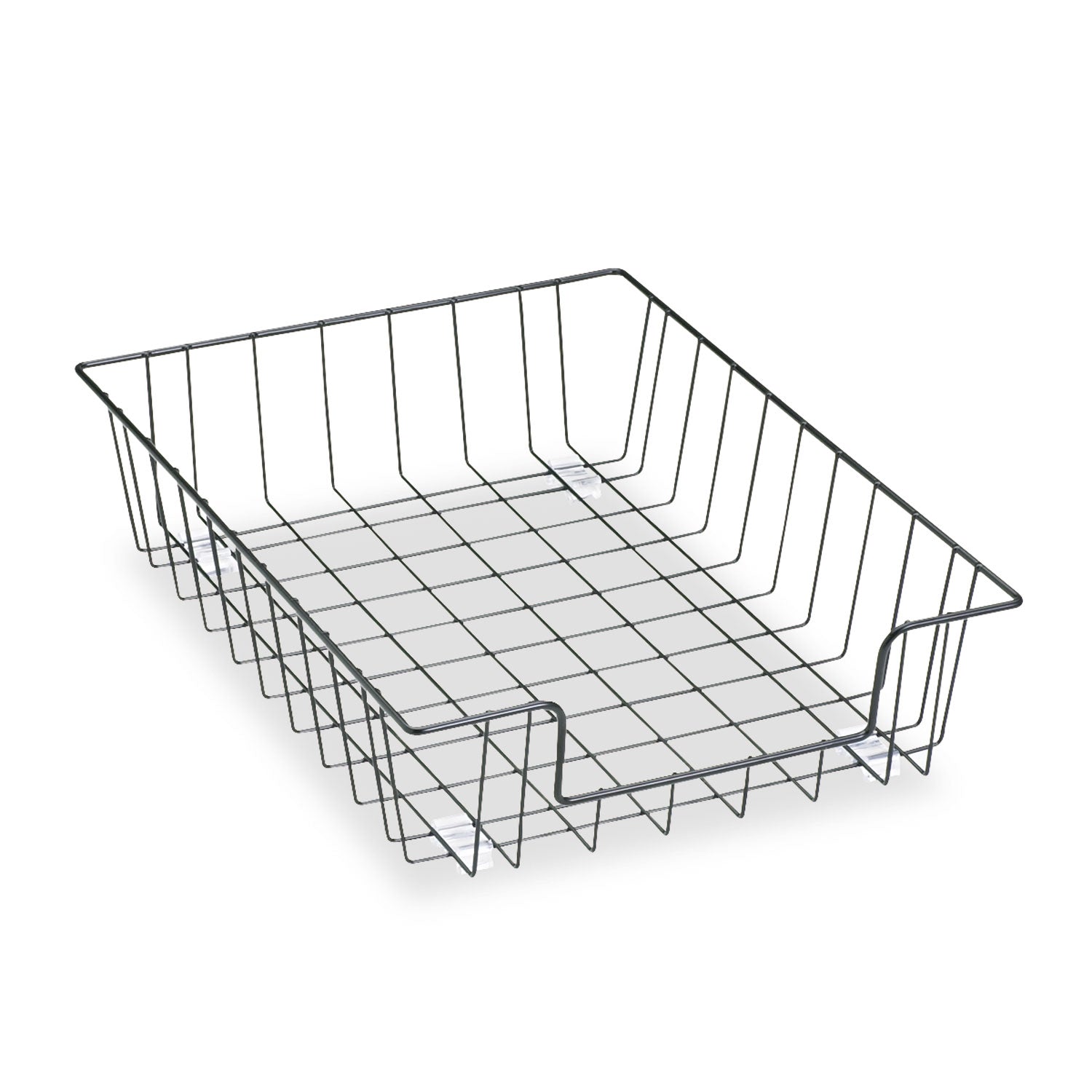 Wire Desk Tray Organizer, 1 Section, Letter Size Files, 10" x 14.13" x 3", Black -