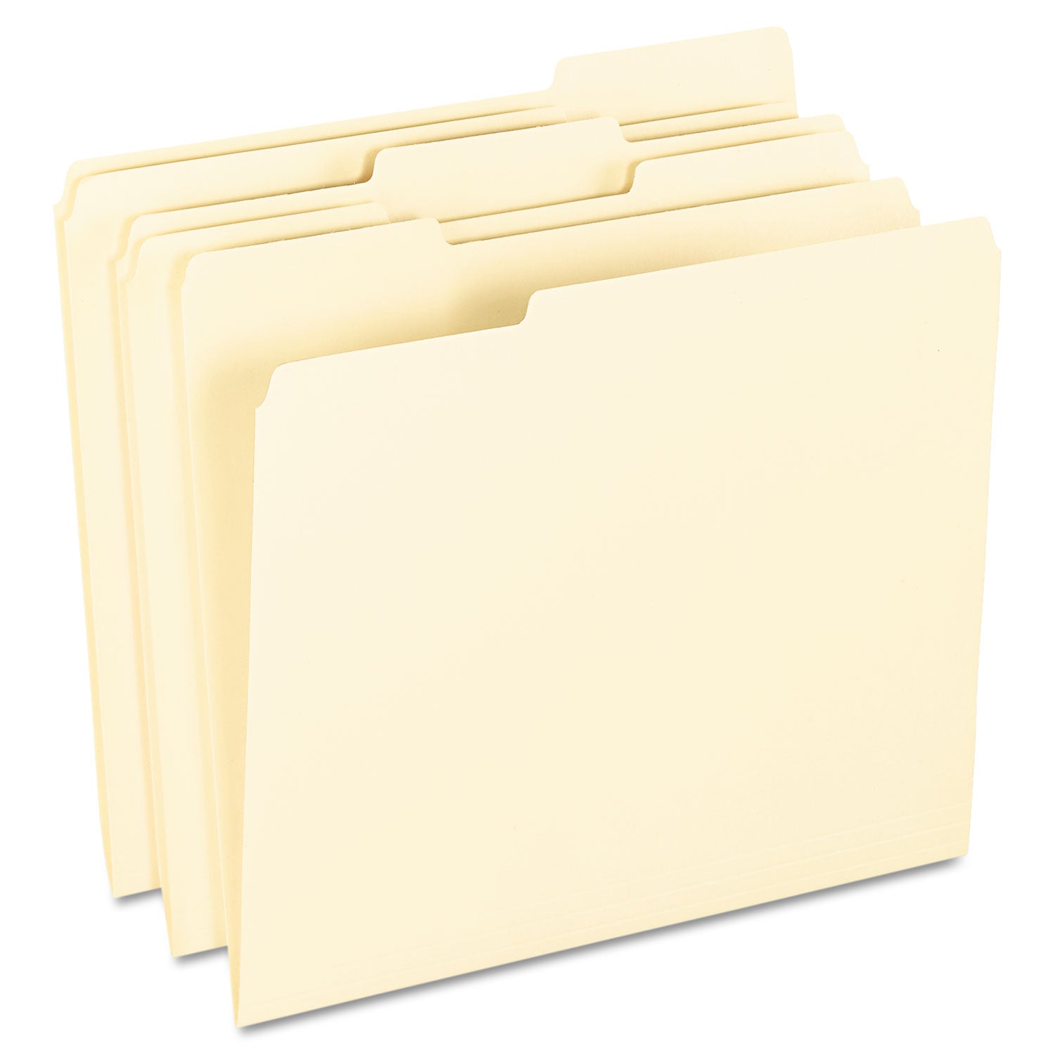 SmartShield Top Tab File Folders, 1/3-Cut Tabs: Assorted, Letter Size, Manila, 100/Box -