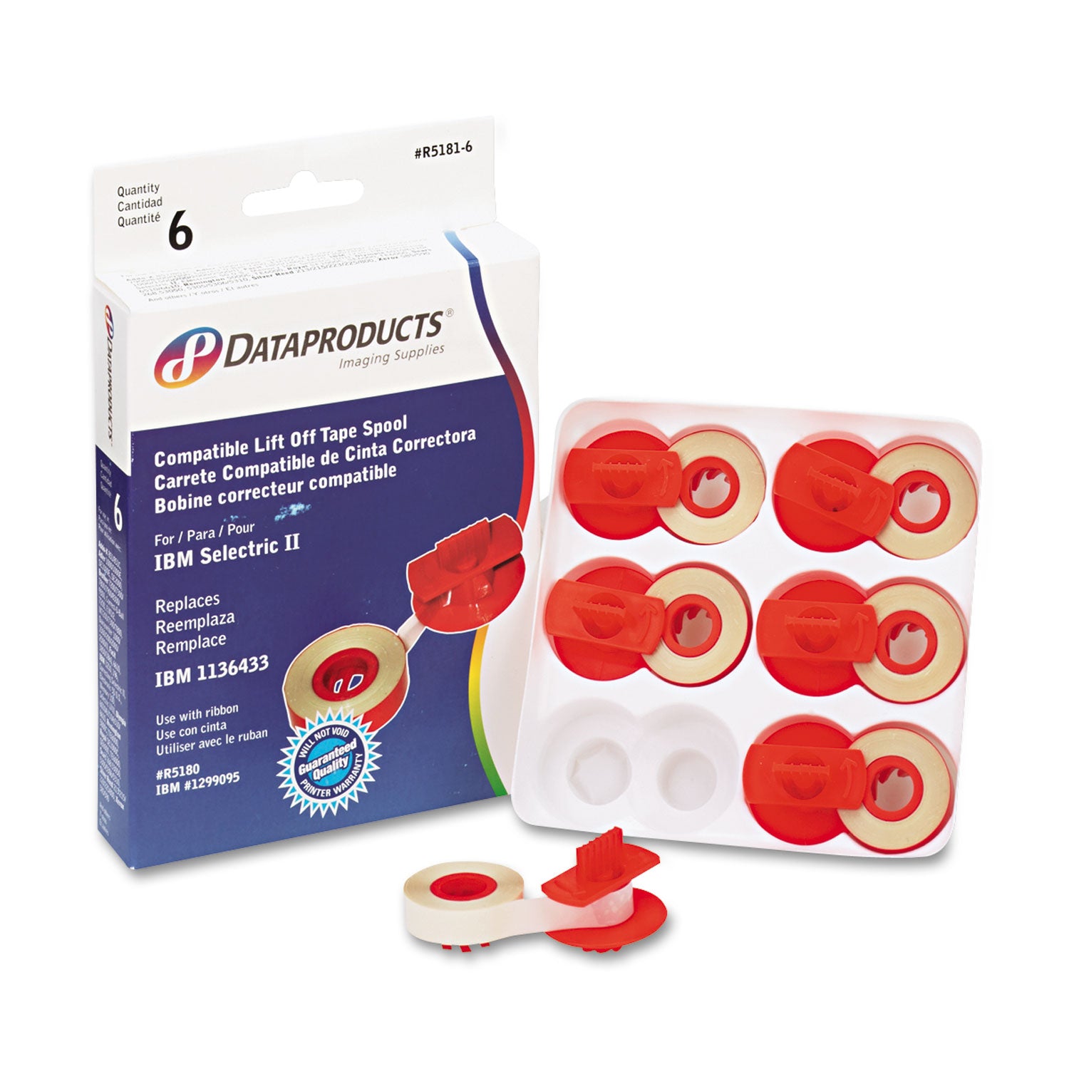 R51816 Compatible Low-Tack Lift-Off Tape, Clear, 6/Box -