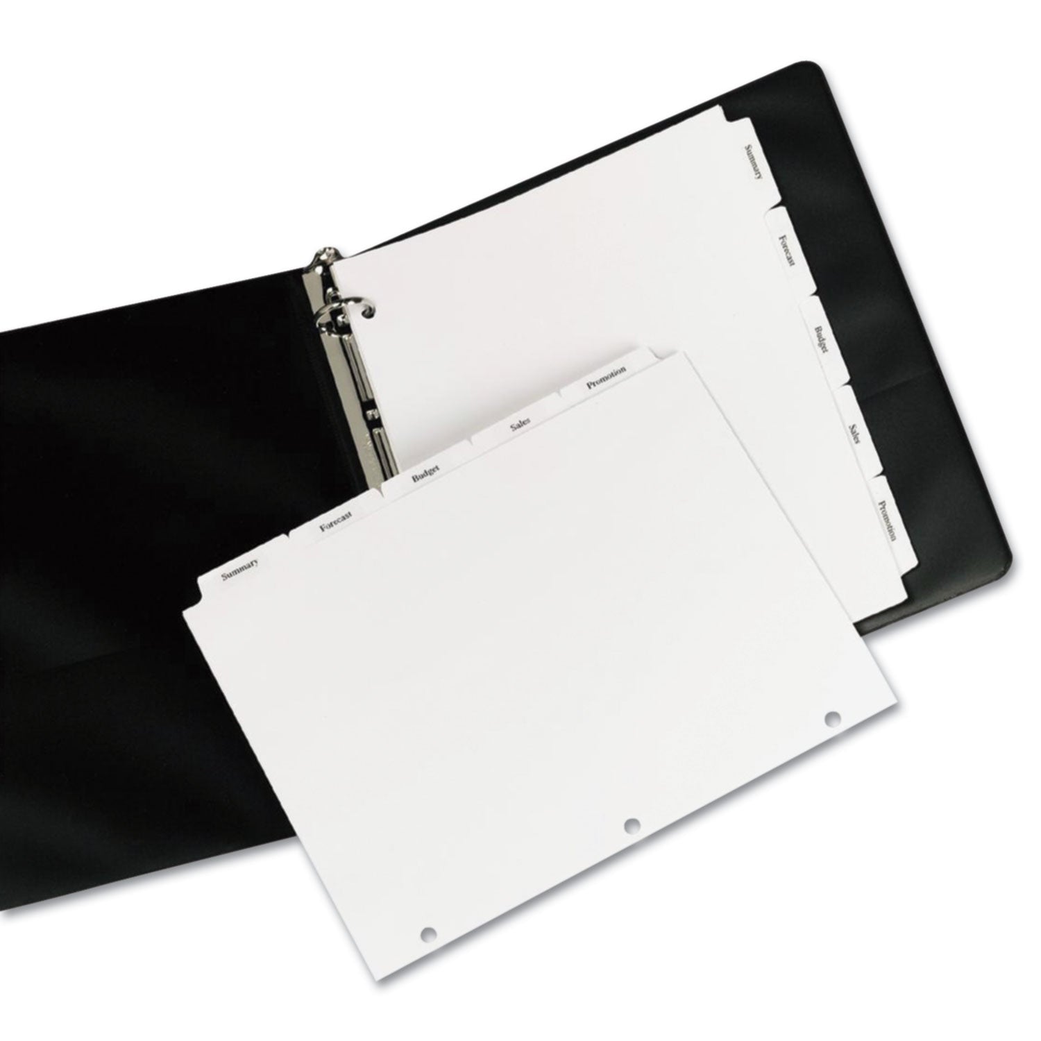 Customizable Print-On Dividers, 3-Hole Punched, For Xerox 5090 Copiers, 5-Tab, 11 x 8.5, White, 30 Sets -