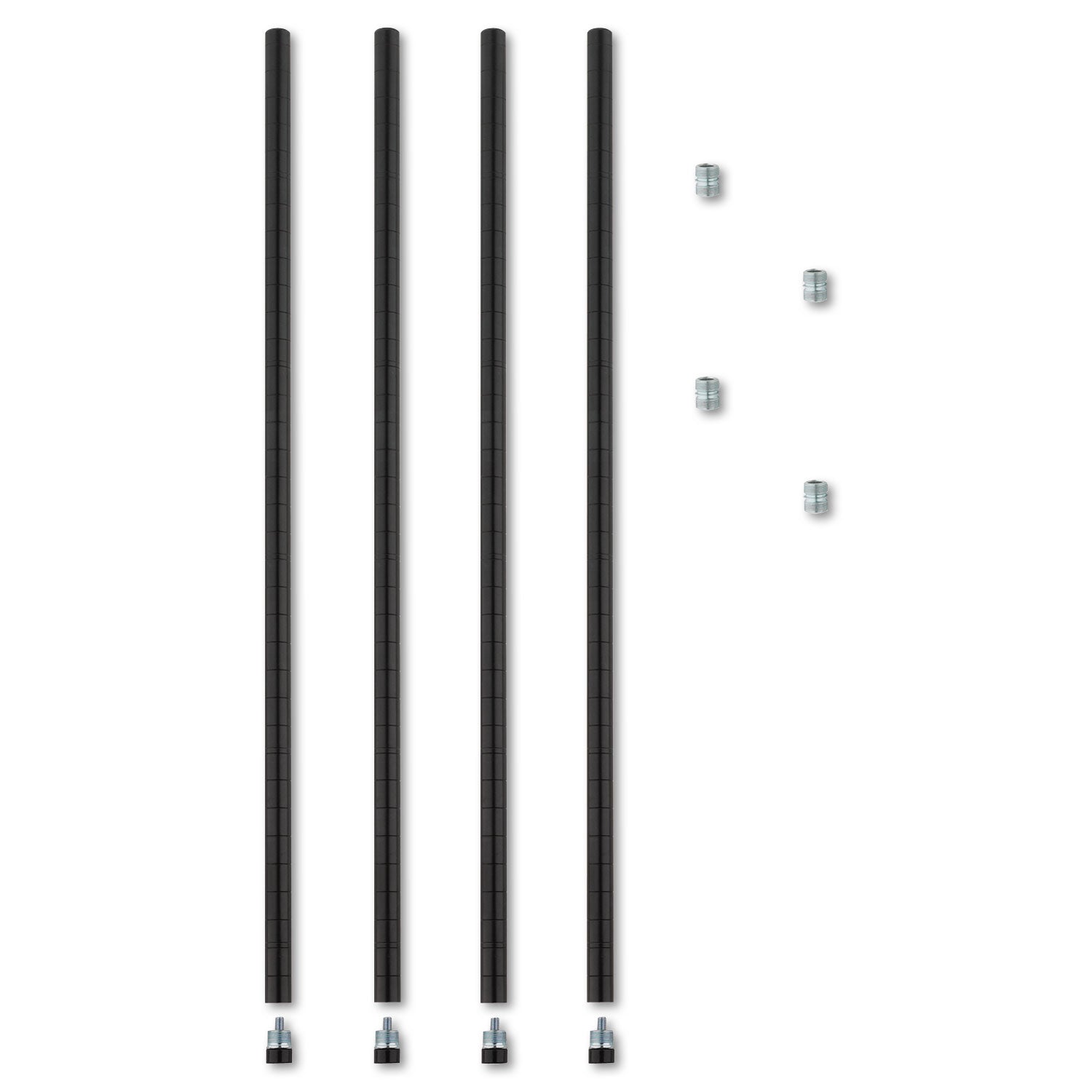Stackable Posts For Wire Shelving, 36 "High, Black, 4/Pack -