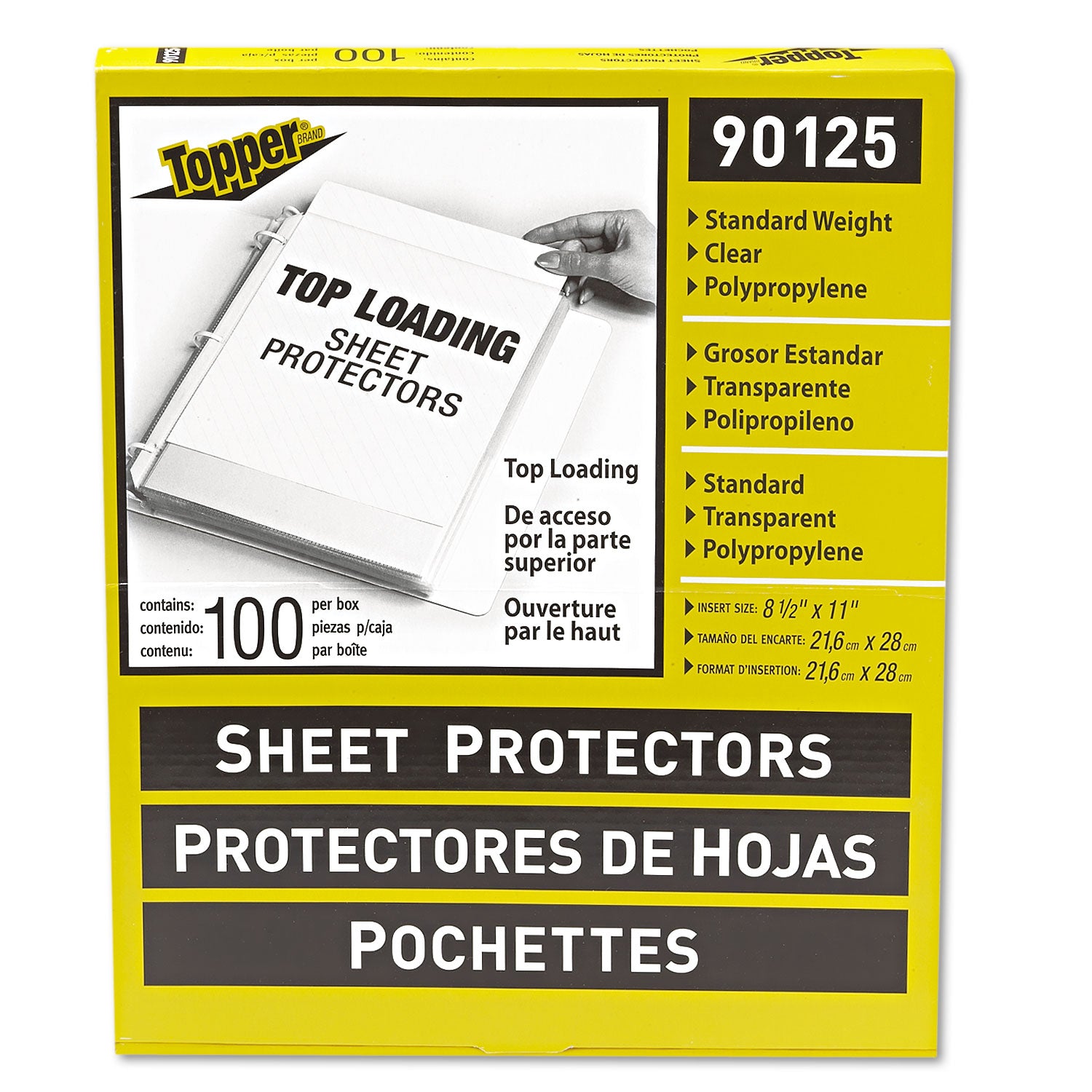 Top-Load Polypropylene Sheet Protectors, Standard, Letter, Clear, 2", 100/Box -