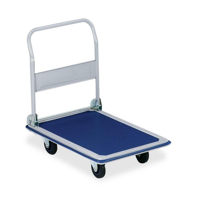 Sparco Folding Platform Truck - Tubular Handle - 330 lb Capacity - 4 Casters - 4" Caster Size - Steel, Plastic - x 18.1" Width x 29" Depth x 29.5" Height - Gray - 1 Each -