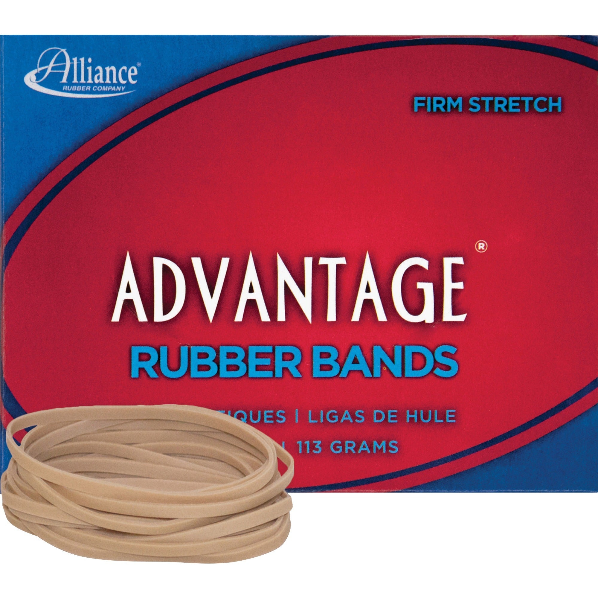 Alliance Rubber 26339 Advantage Rubber Bands - Size #33 - Approx. 150 Bands - 3 1/2" x 1/8" - Natural Crepe - 1/4 lb Box -