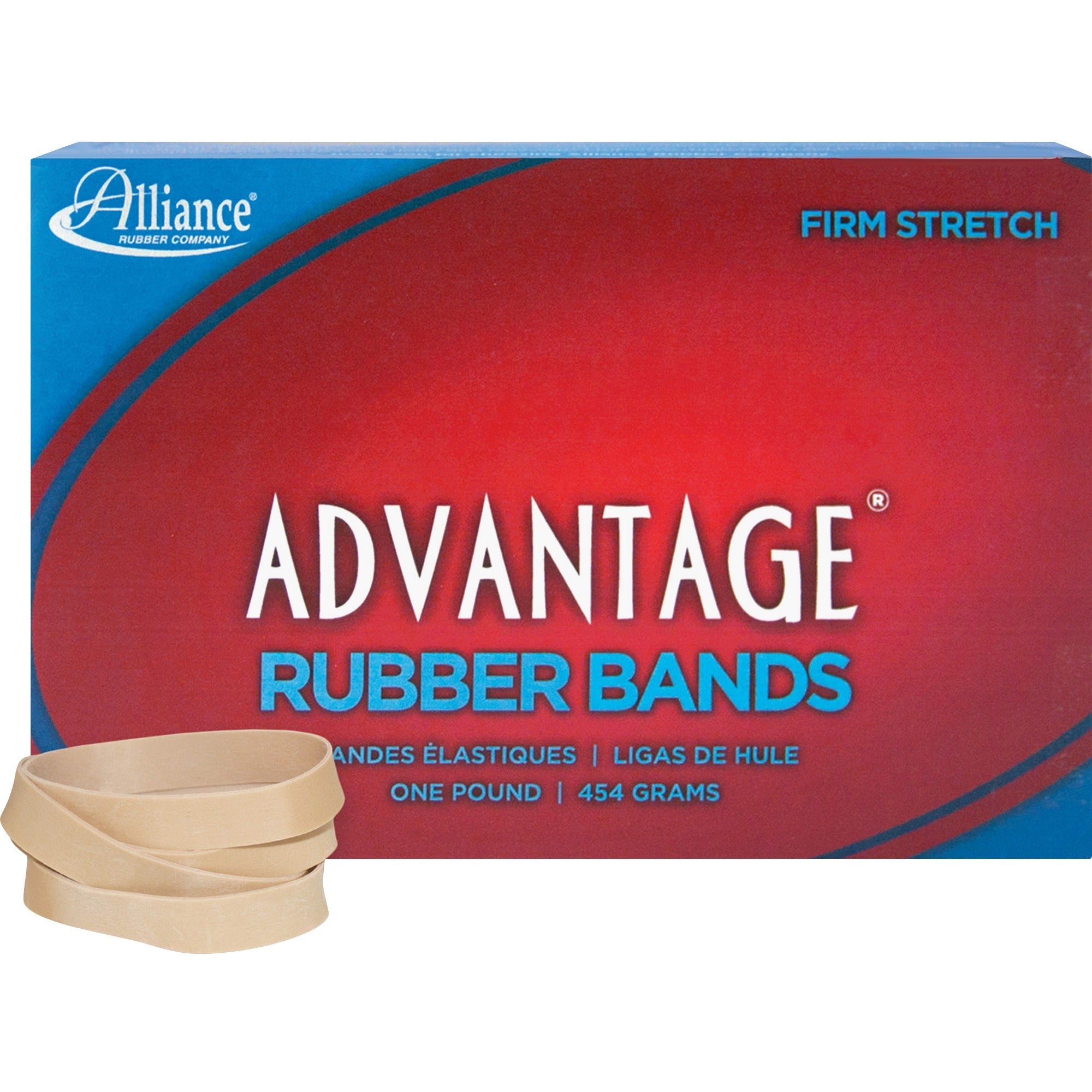 Alliance Rubber 26845 Advantage Rubber Bands - Size #84 - Approx. 150 Bands - 3 1/2" x 1/2" - Natural Crepe - 1 lb Box -
