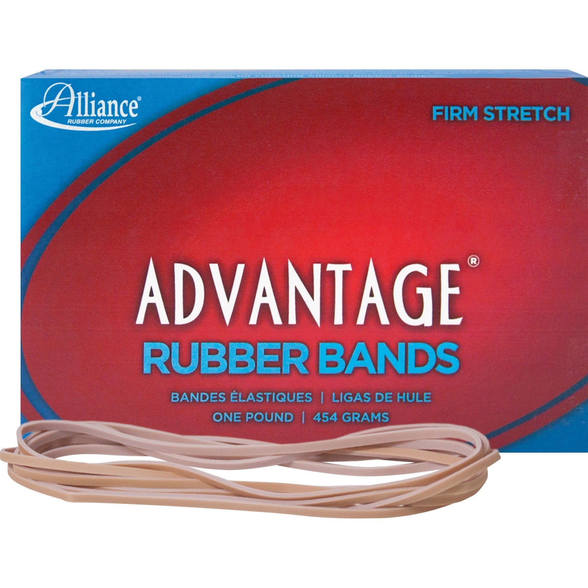 Alliance Rubber 27405 Advantage Rubber Bands - Size #117B - Approx. 200 Bands - 7" x 1/8" - Natural Crepe - 1 lb Box -