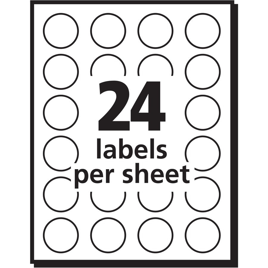 Avery Color Coded Label - - Width3/4" Diameter - Removable Adhesive - Round - Laser - Neon Green, Neon Orange, Neon Red, Neon Yellow - Paper - 24 / Sheet - 42 Total Sheets - 1008 Total Label(s) - 3 -