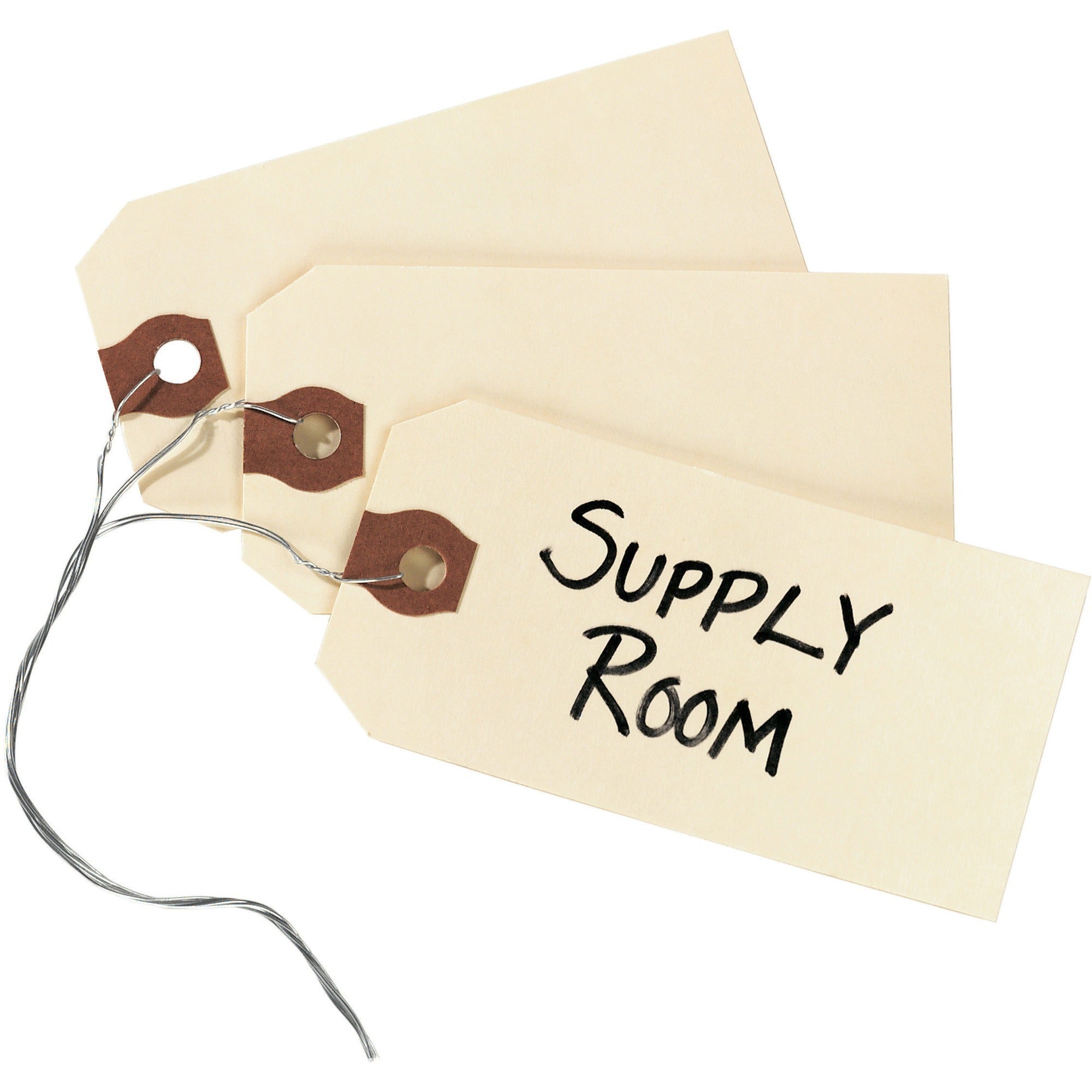 Avery Shipping Tags - #26 - 3.75" Length x 1.87" Width - Rectangular - Wire Fastener - 1000 / Box - Card Stock - Manila -
