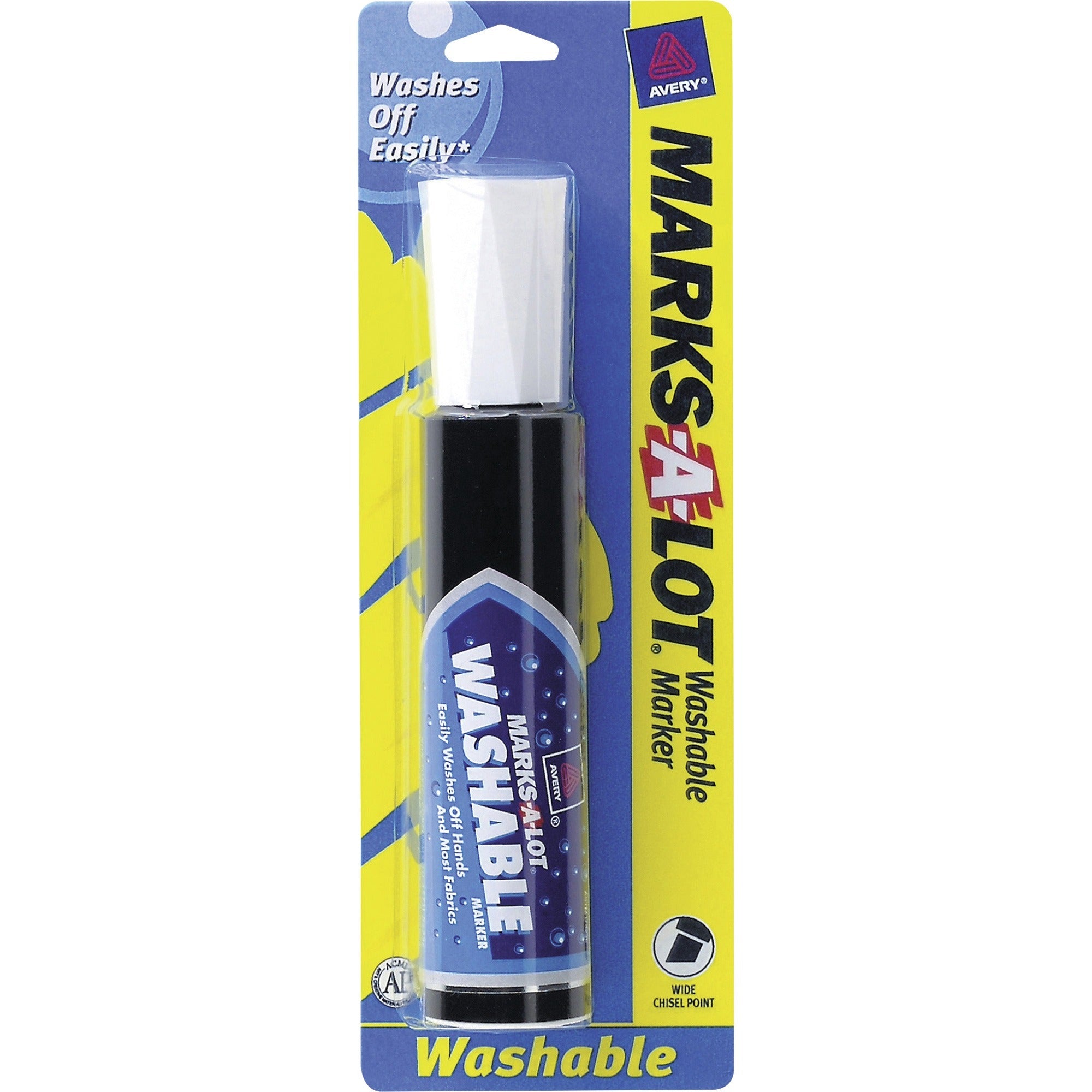 avery-marks-a-lot-jumbo-washable-marker-chisel-marker-point-style-black-water-based-ink-black-barrel-1-each_ave24158 - 1