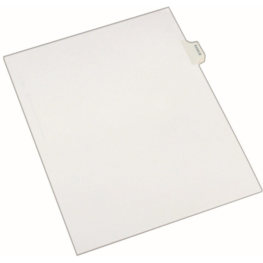 Avery Index Divider - 25 x Divider(s) - Side Tab(s) - Exhibit M - 1 Tab(s)/Set - 8.5" Divider Width x 11" Divider Length - Legal - 8.50" Width x 11" Length - White Paper Divider - Recycled - 1 -