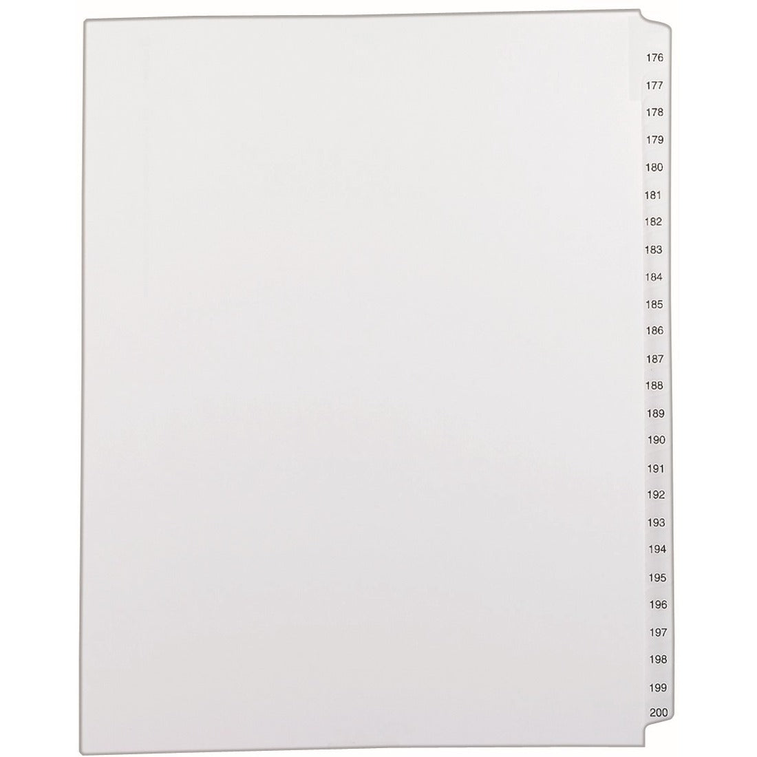 Avery Allstate Style Collated Legal Dividers - 1 x Divider(s) - Side Tab(s) - 176-200 - 25 Tab(s)/Set - 8.5" Divider Width x 11" Divider Length - Letter - 8.50" Width x 11" Length - White Paper Divider - Recycled - 1 -