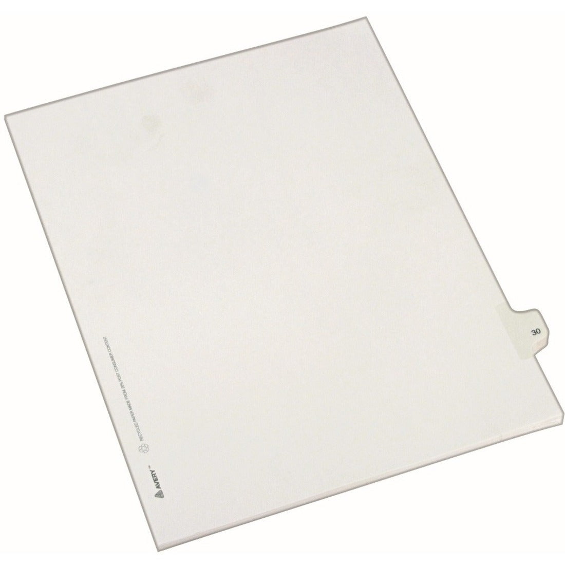 Avery Alllstate Style Individual Legal Dividers - 25 x Divider(s) - Side Tab(s) - 30 - 1 Tab(s)/Set - 8.5" Divider Width x 11" Divider Length - Letter - 8.50" Width x 11" Length - Paper Divider - White Tab(s) - Recycled - 1 -