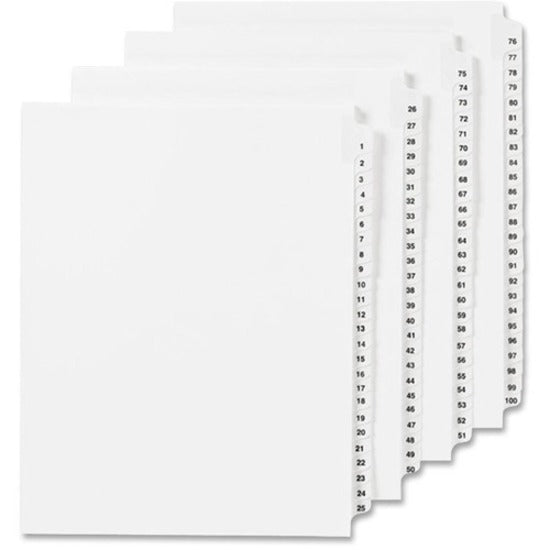 Avery Alllstate Style Individual Legal Dividers - 25 x Divider(s) - Side Tab(s) - 85 - 1 Tab(s)/Set - 8.5" Divider Width x 11" Divider Length - Letter - 8.50" Width x 11" Length - White Paper Divider - Recycled - 1 -