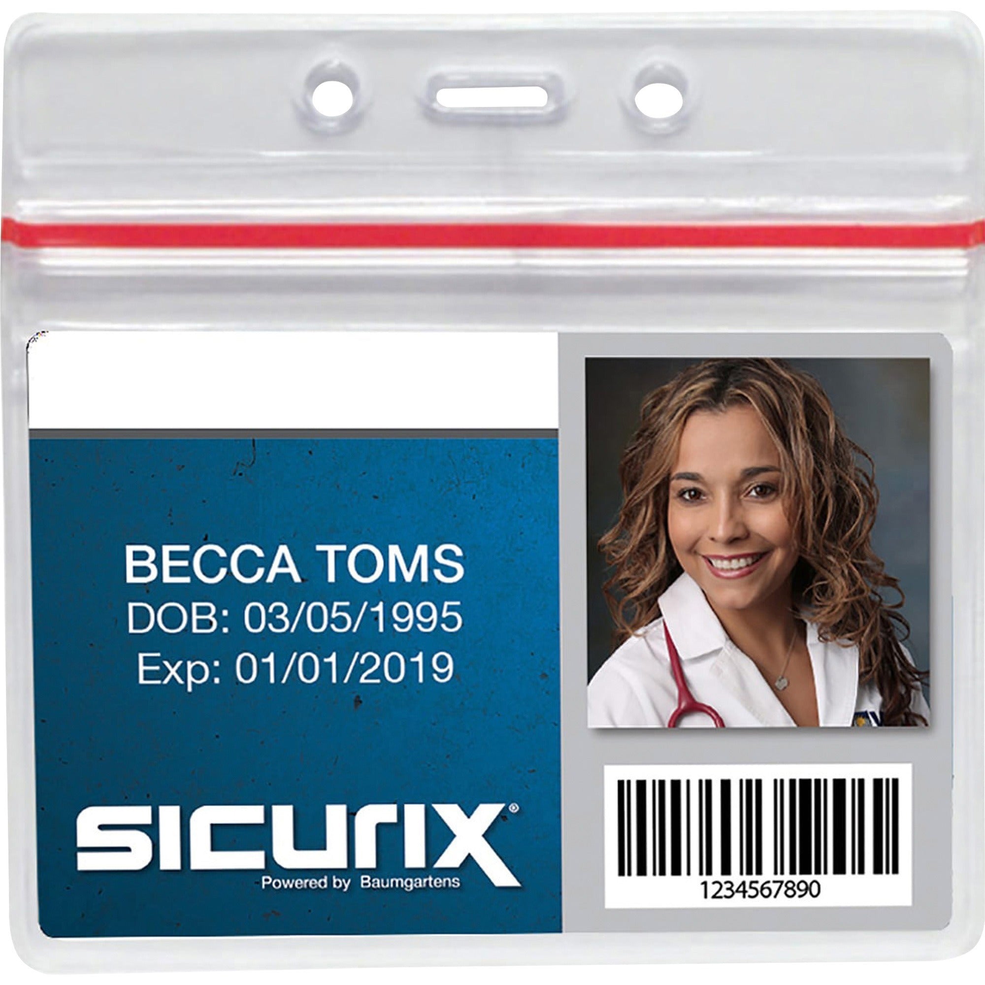 Baumgartens Sealable ID Badge Holder, Sold as 1 Package, 50 Each per Package - 1