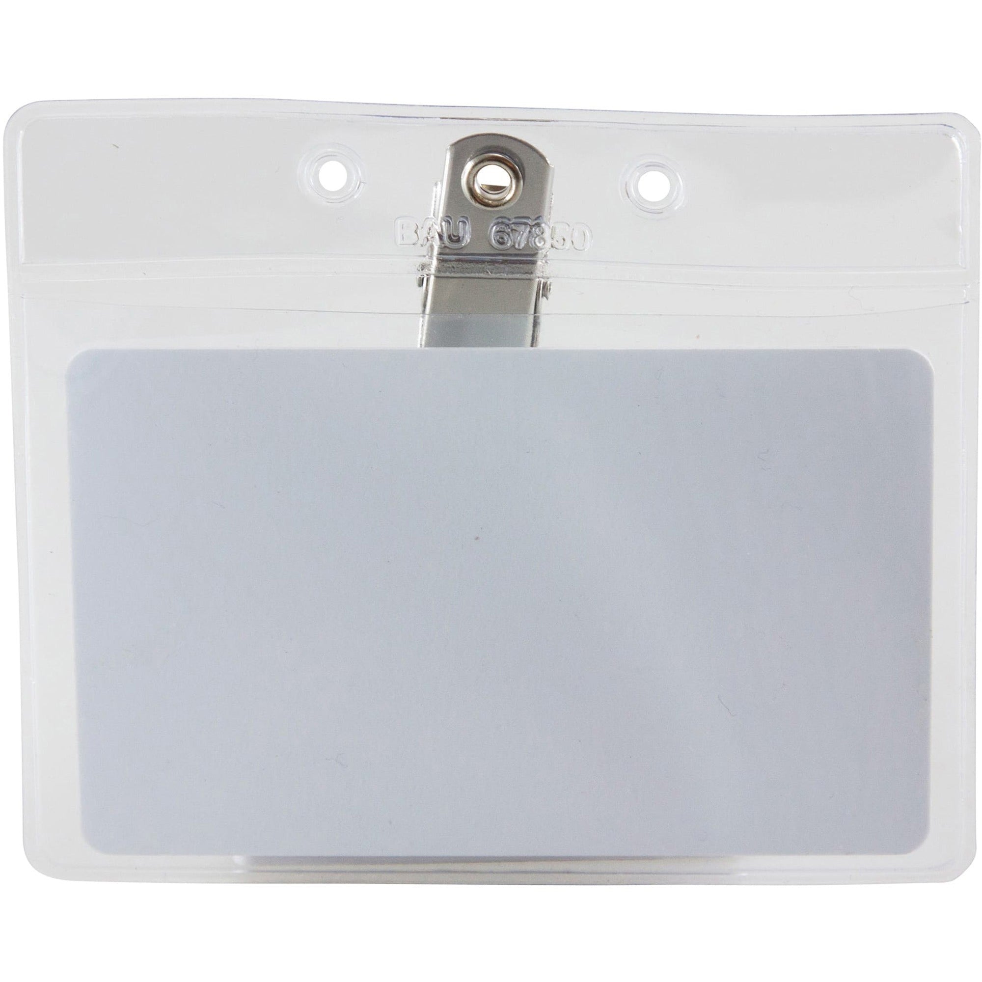 Baumgartens Horizontal Badge Holder with Clip, Sold as 1 Package, 50 Each per Package - 2
