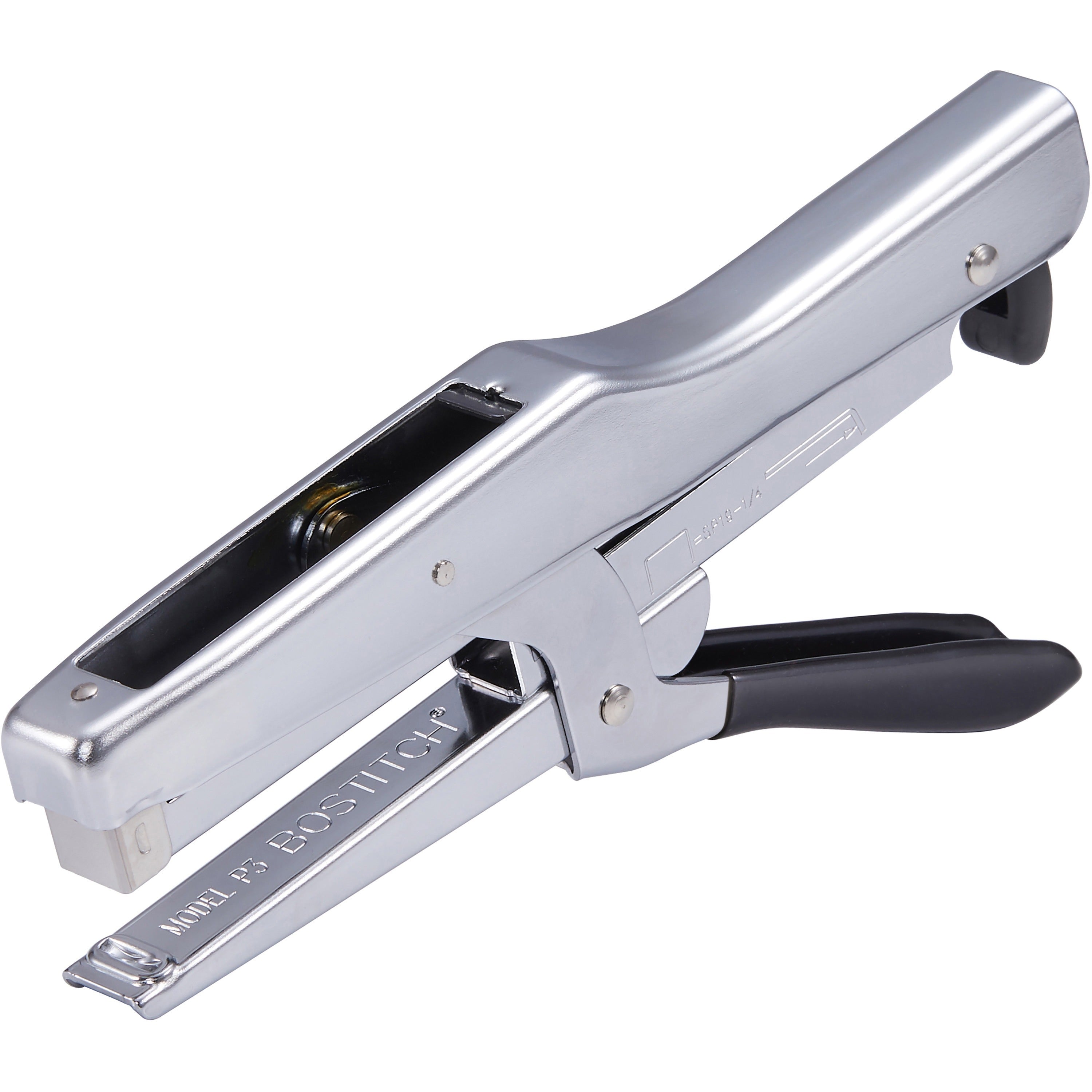 Bostitch Plier Stapler - 20 Sheets Capacity - 210 Staple Capacity - Full Strip - 1/4" Staple Size - 1 Each - Chrome -