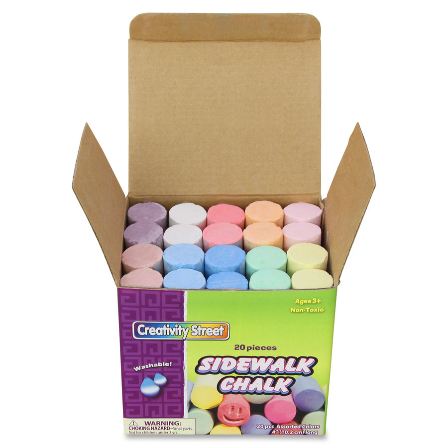 creativity-street-tub-of-sidewalk-chalk-4-length-1-diameter-assorted-20-box-washable-non-toxic_pac1700 - 2