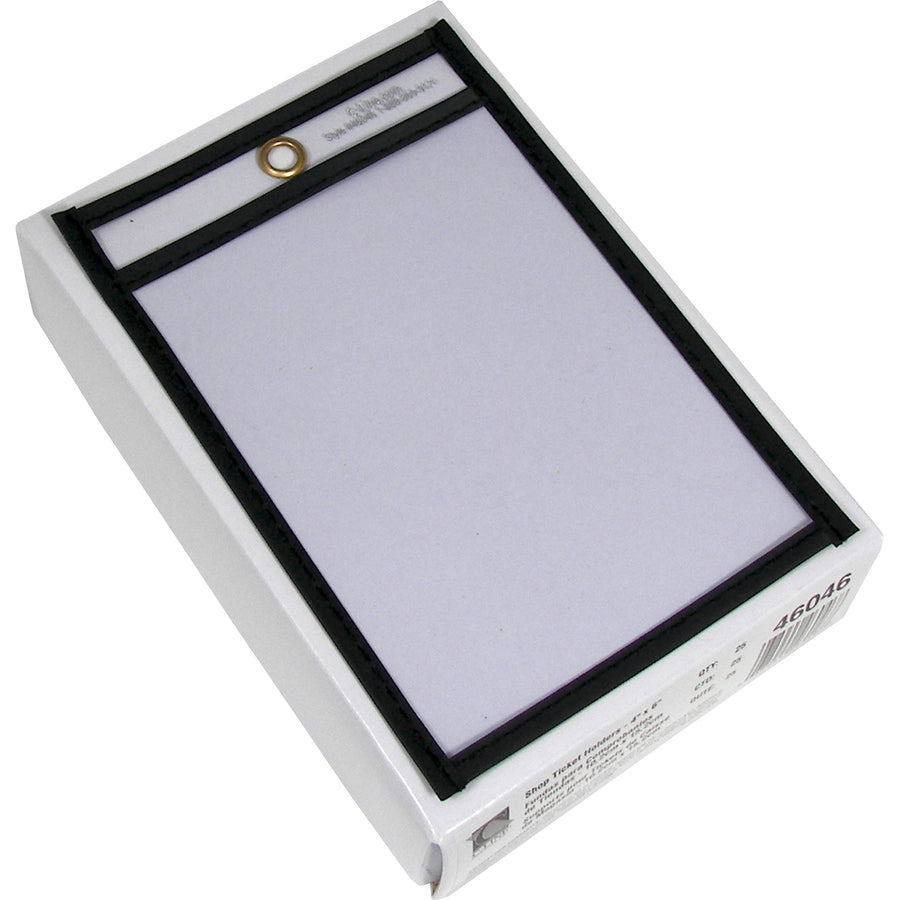 C-Line Shop Ticket Holders, Stitched - Both Sides Clear, 4 x 6, 25/BX, 46046 -