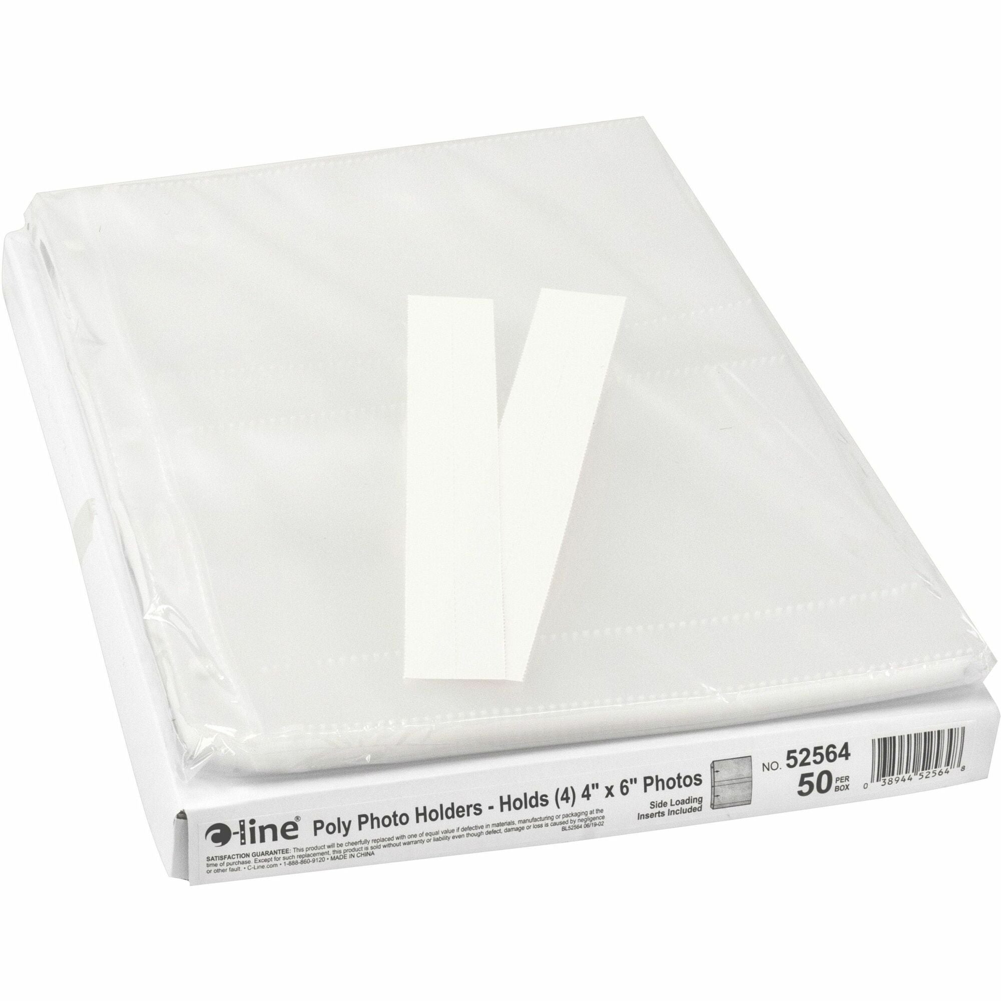 C-Line Ring Binder Photo Storage Pages - 4 Capacity - 4" Width x 6" Length - 3-ring Binding -